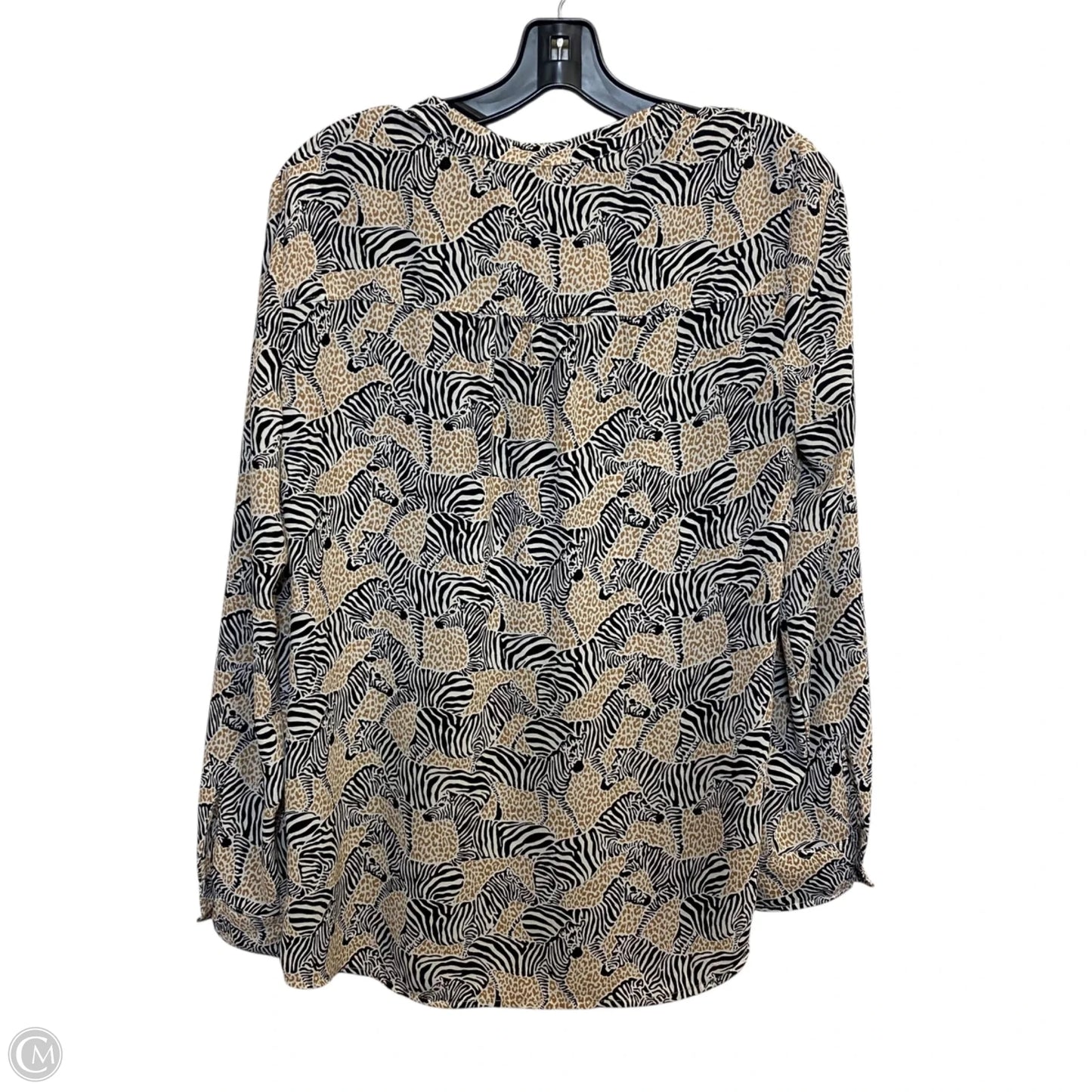 Top Long Sleeve By J. Crew In Black & Cream, Size: S