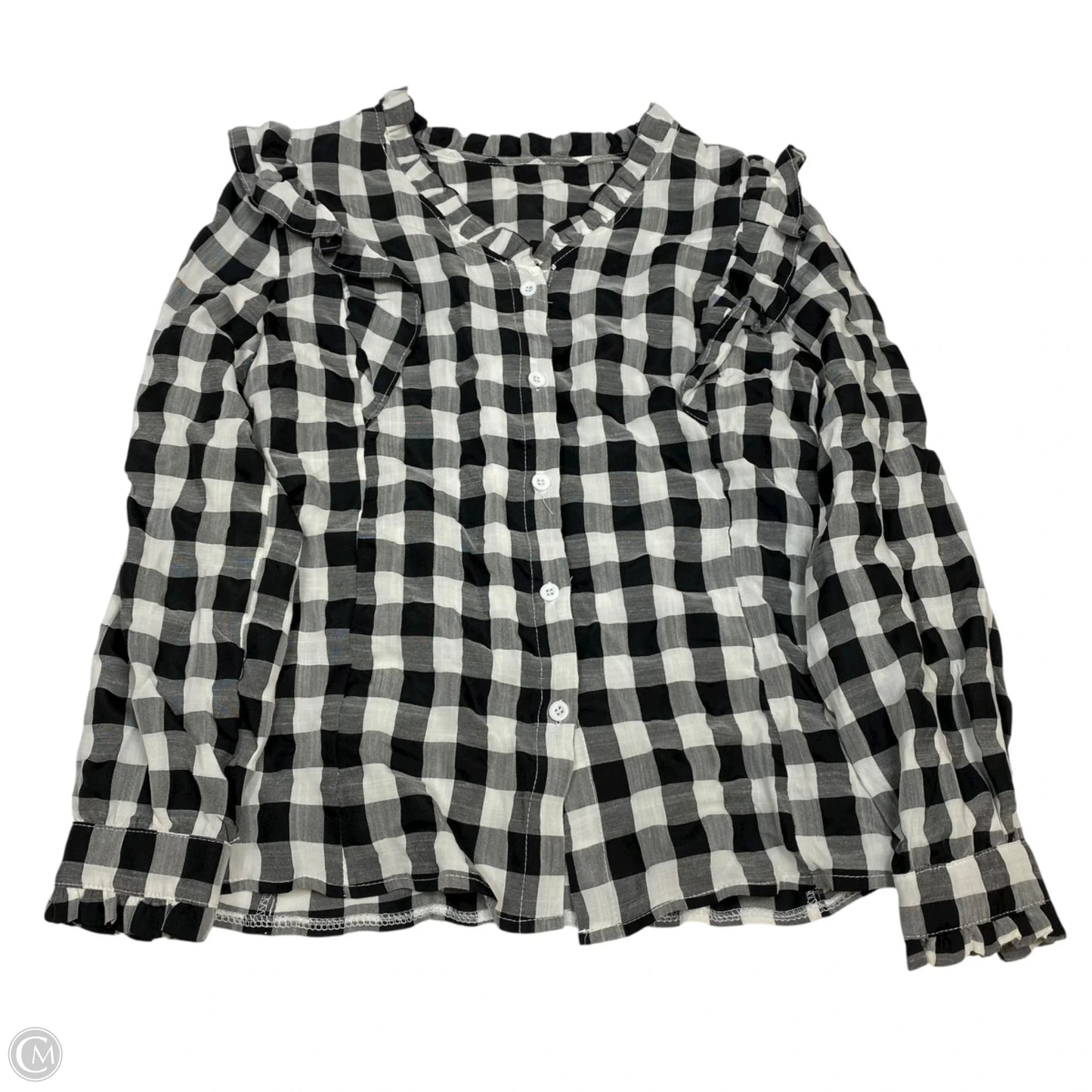 Top Long Sleeve By Cmf In Black & White, Size: L