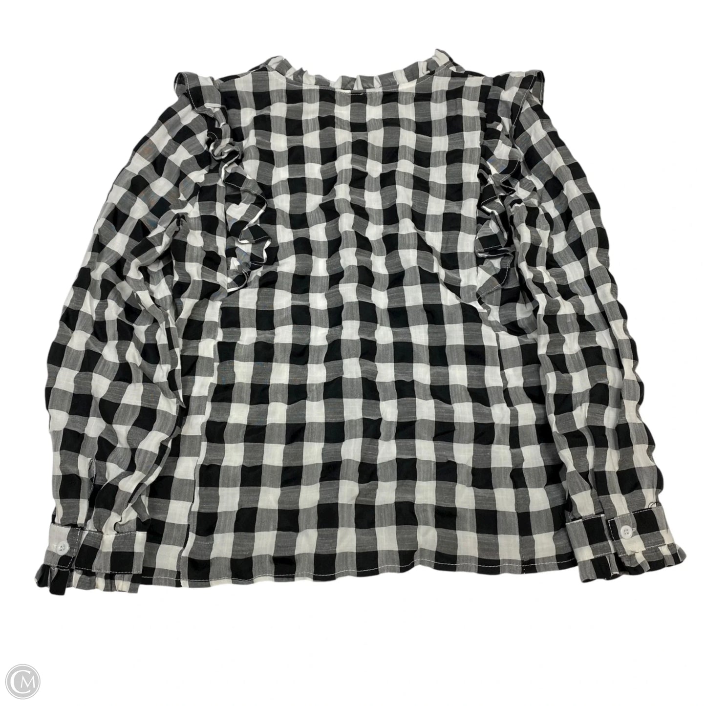 Top Long Sleeve By Cmf In Black & White, Size: L