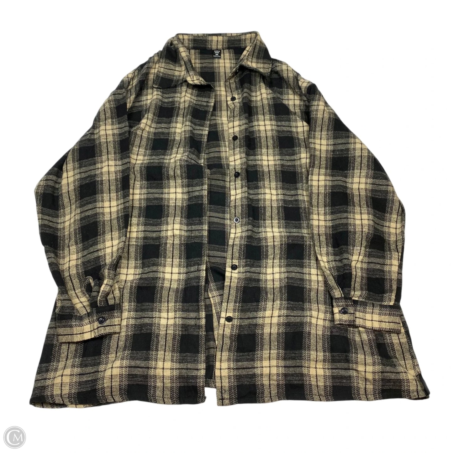 Top Long Sleeve By Shein In Black & Tan, Size: 2x