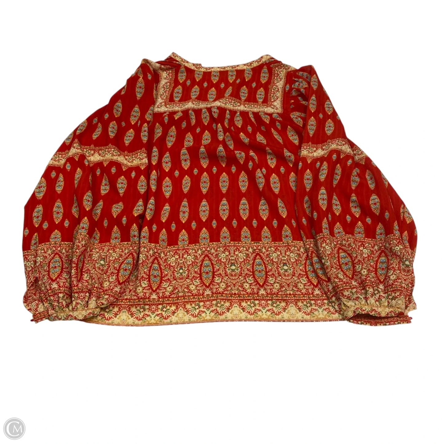 Top Long Sleeve By Rose And Olive In Red & Yellow, Size: M