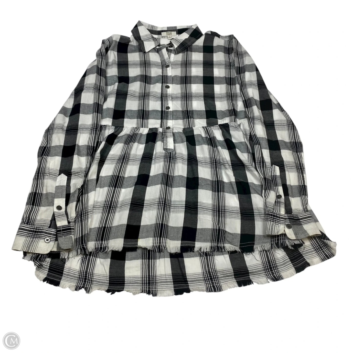 Top Long Sleeve By True Craft In Black & White, Size: S
