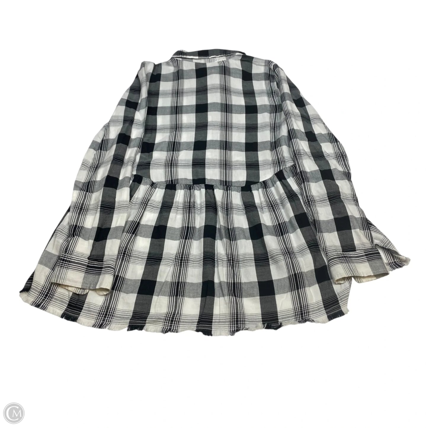 Top Long Sleeve By True Craft In Black & White, Size: S