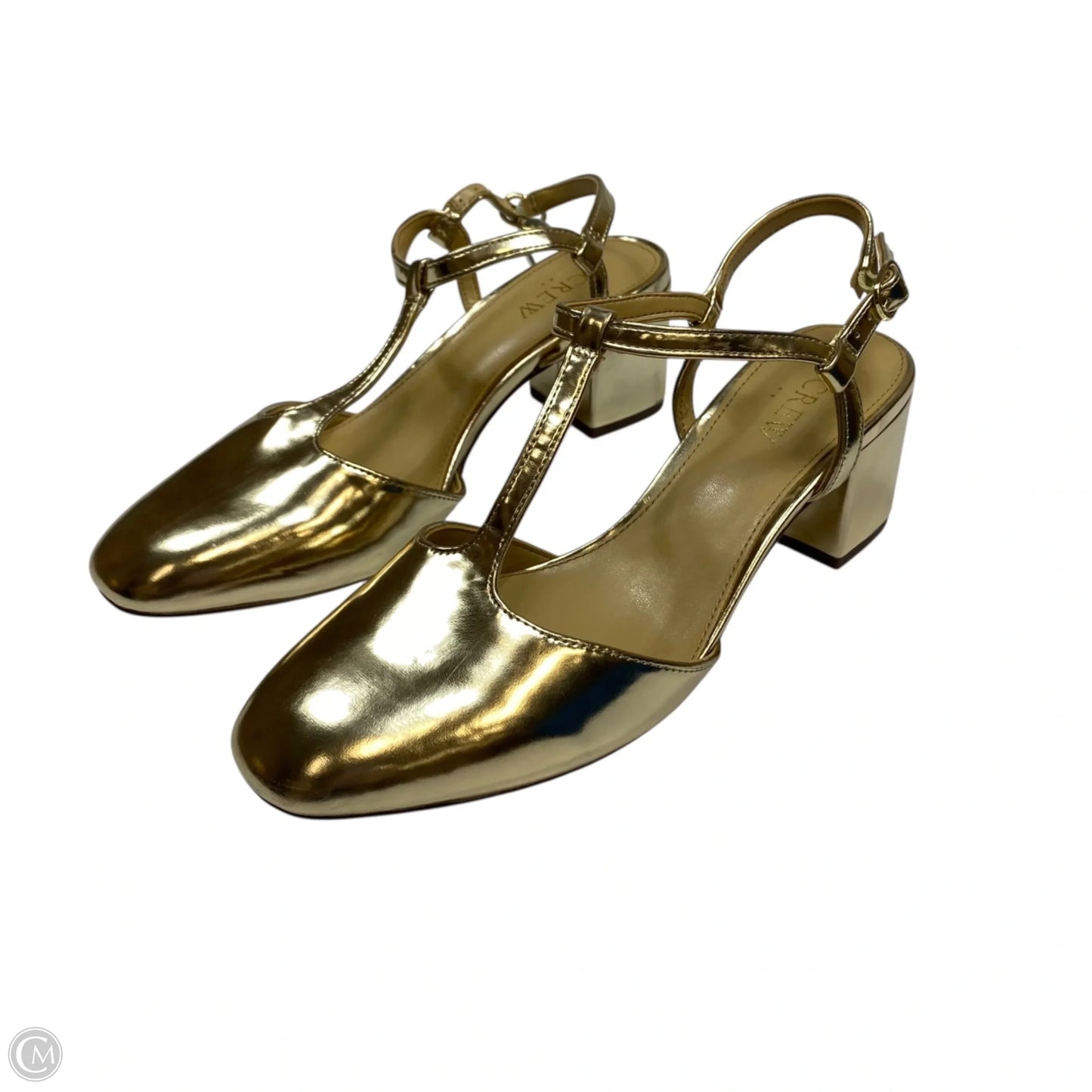 Shoes Heels Block By J. Crew In Gold, Size: 7.5