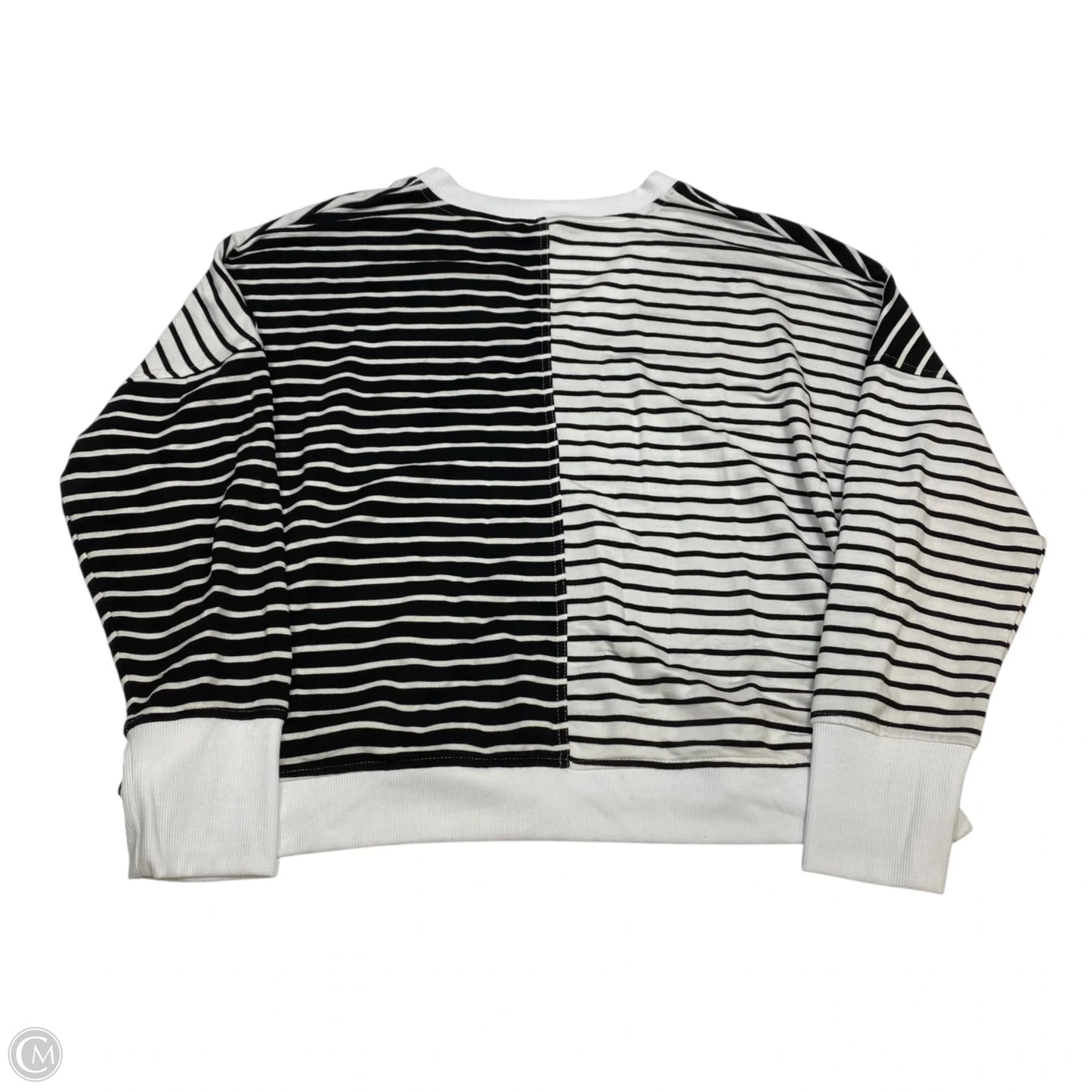 Top Long Sleeve By Jane And Delancey In Black & White, Size: L