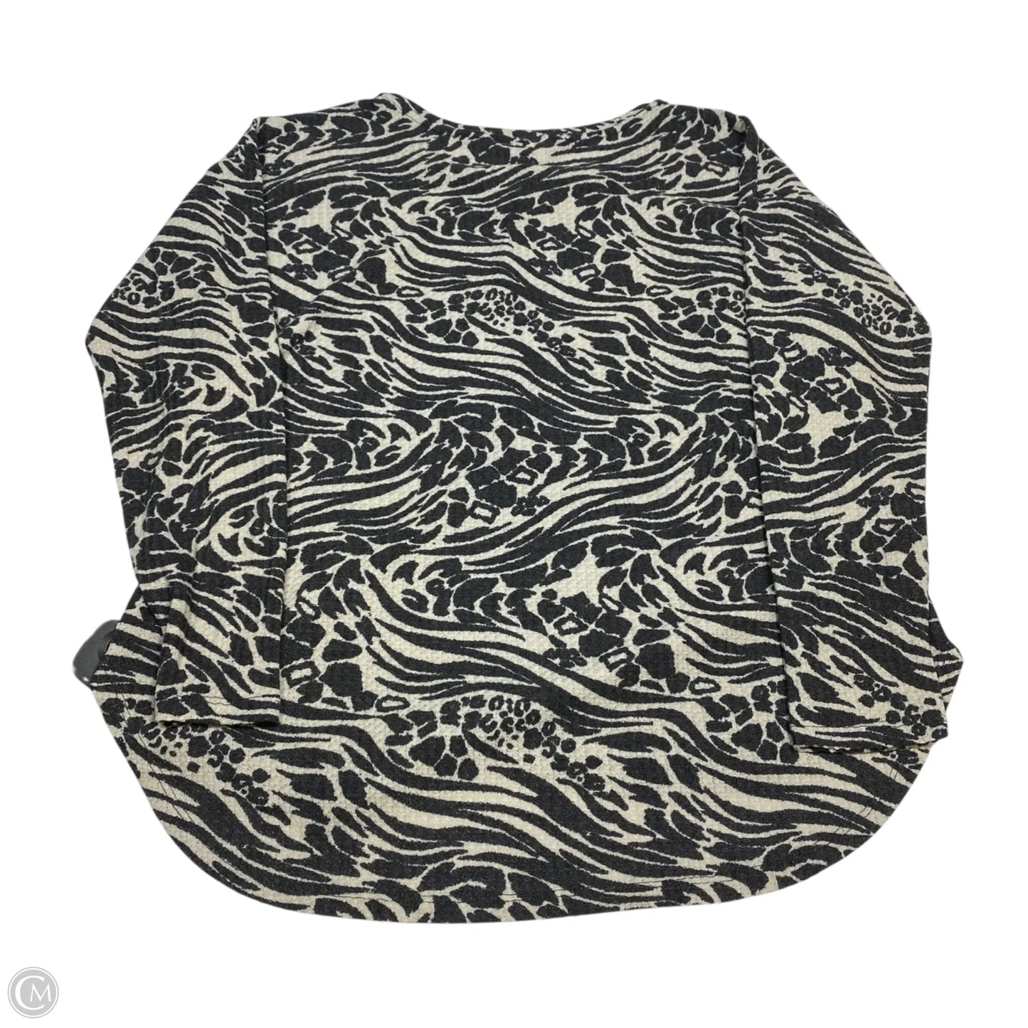 Top Long Sleeve By New Directions In Cream & Grey, Size: Xl