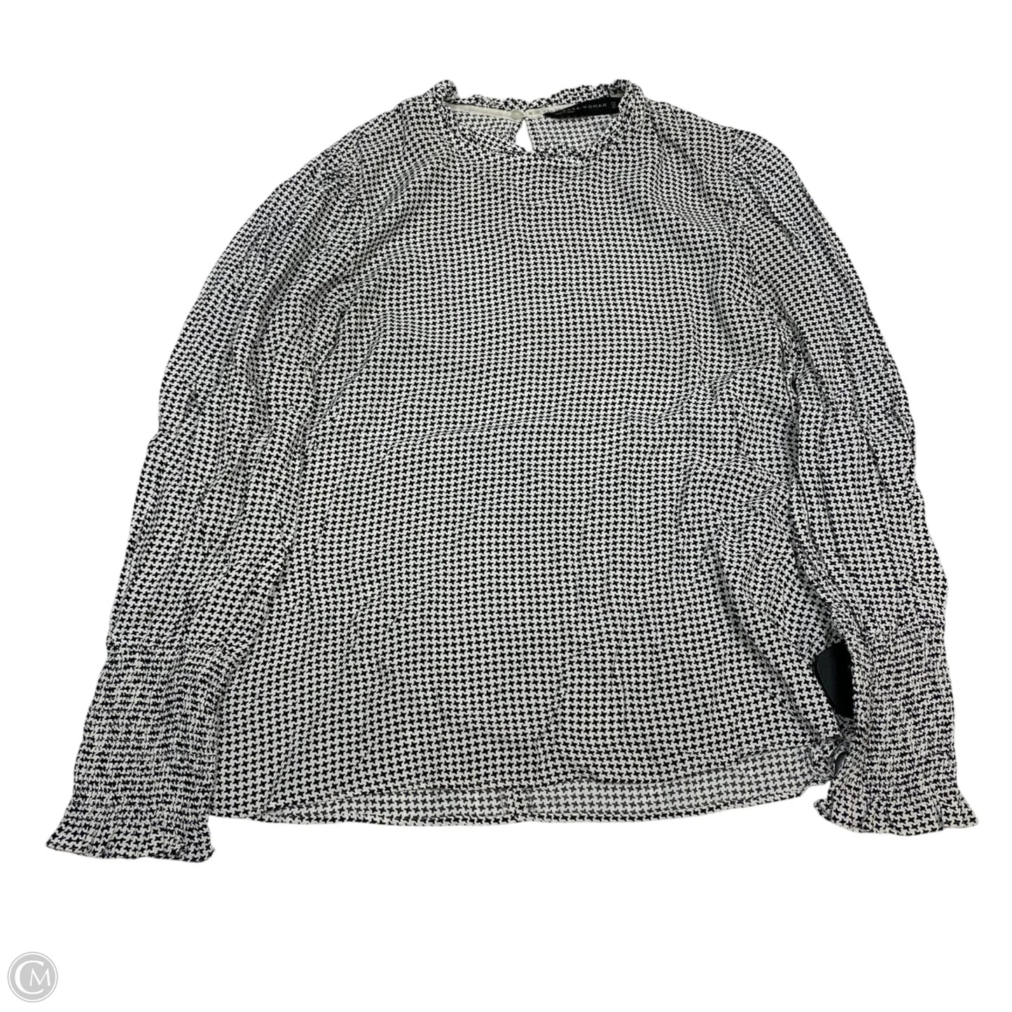 Top Long Sleeve By Zara Women In Black & White, Size: S