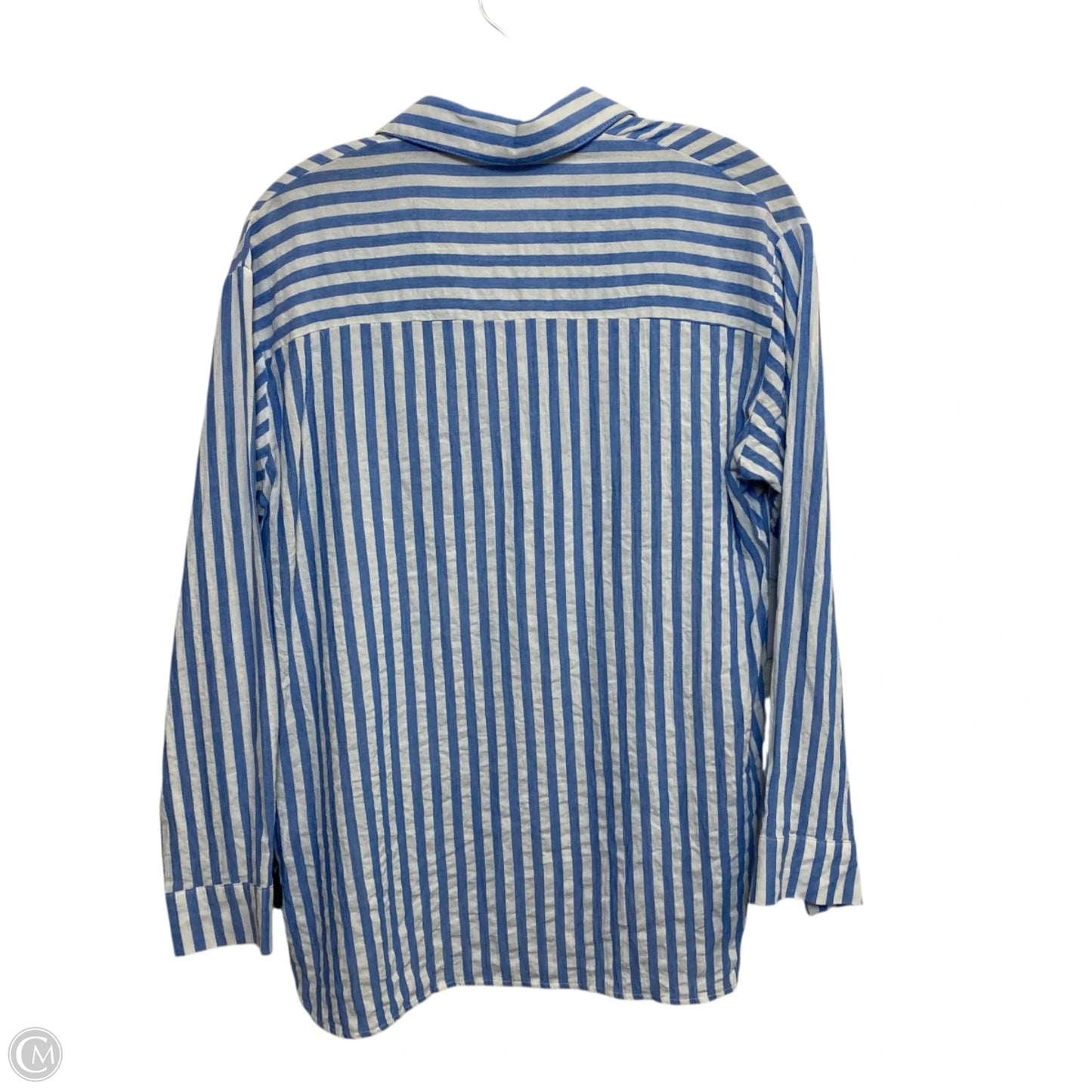 Top Long Sleeve By Cmf In Blue & White, Size: M