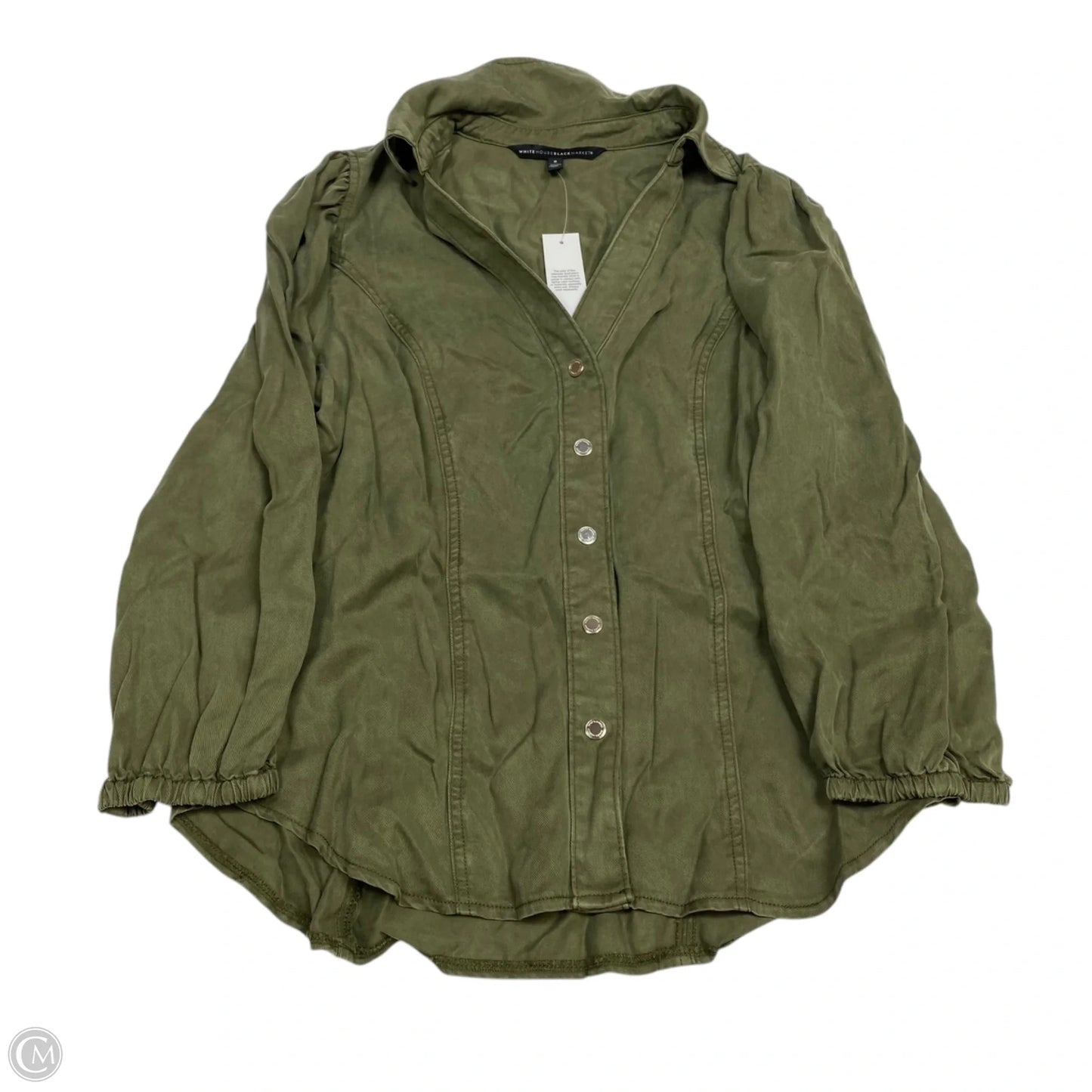 Top 3/4 Sleeve By White House Black Market In Green, Size: M
