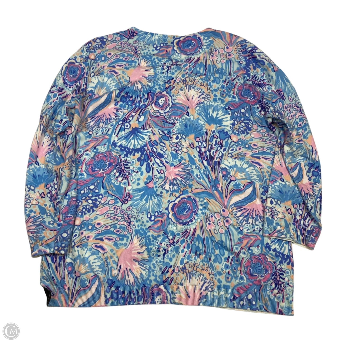 Cardigan By Talbots In Blue & Pink, Size: L