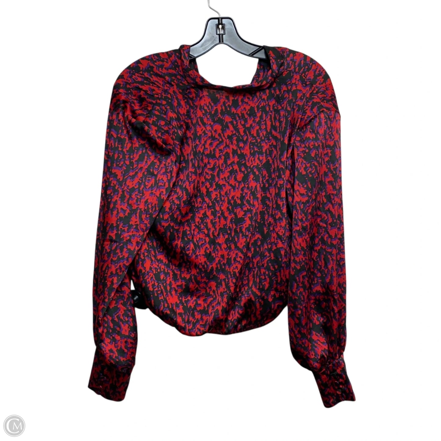 Top Long Sleeve By Express In Black & Red, Size: S