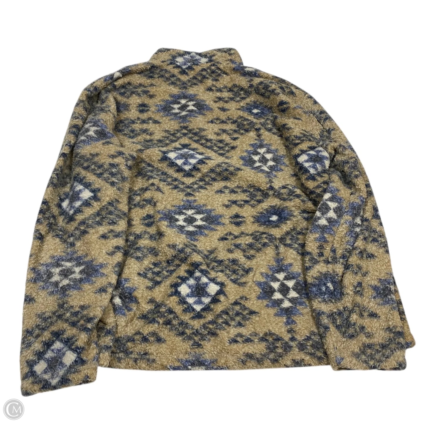 Jacket Fleece By Rowm In Blue & Tan, Size: Xxl