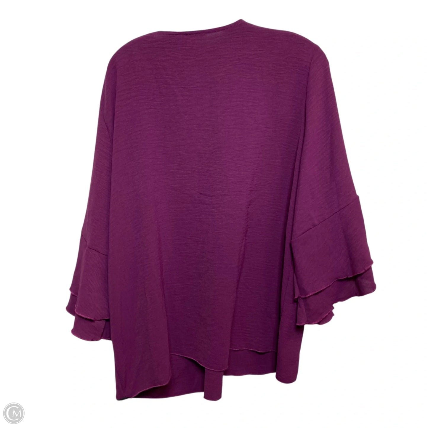 Top 3/4 Sleeve By Cmf In Purple, Size: 2x
