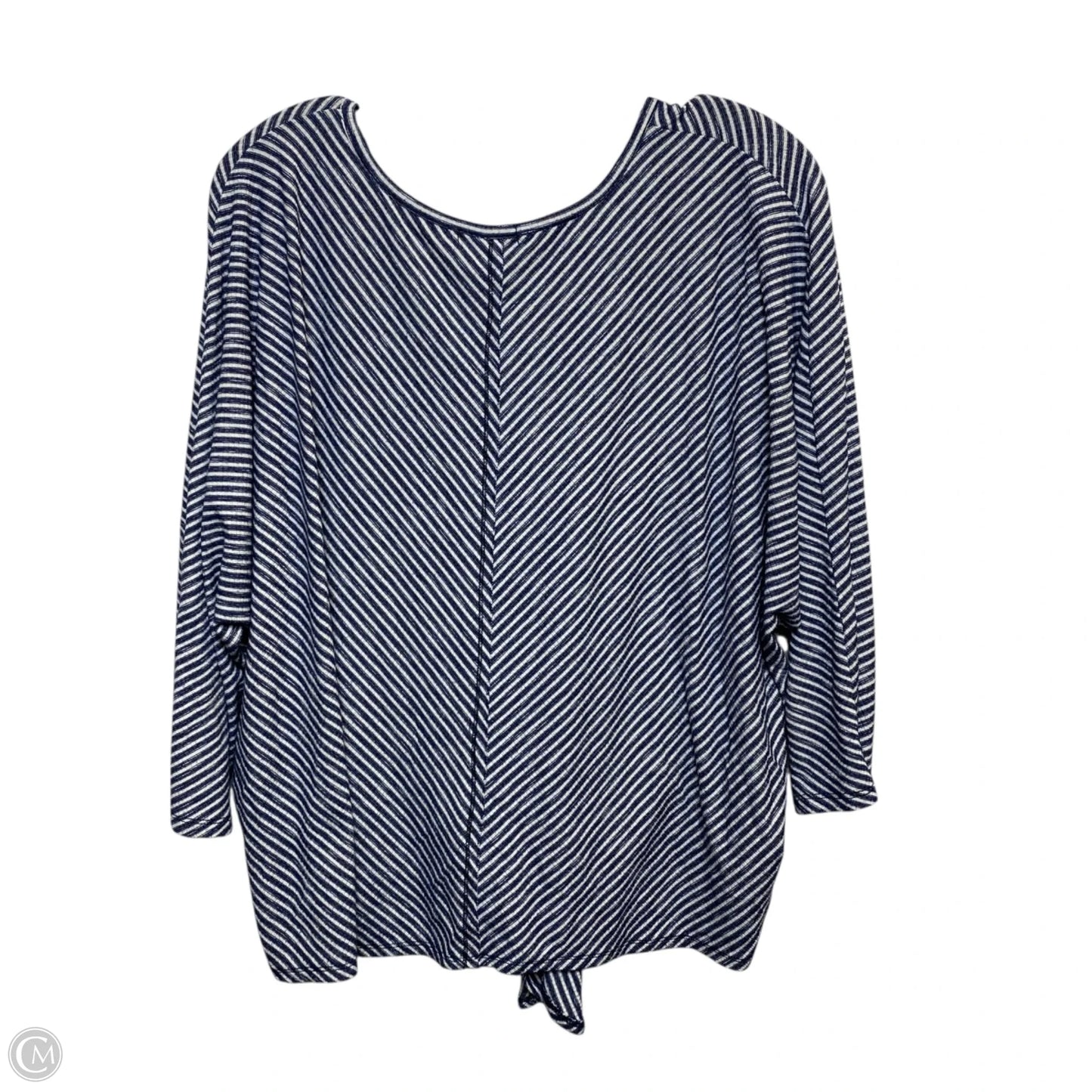 Top 3/4 Sleeve By Democracy In Blue & White, Size: Xl