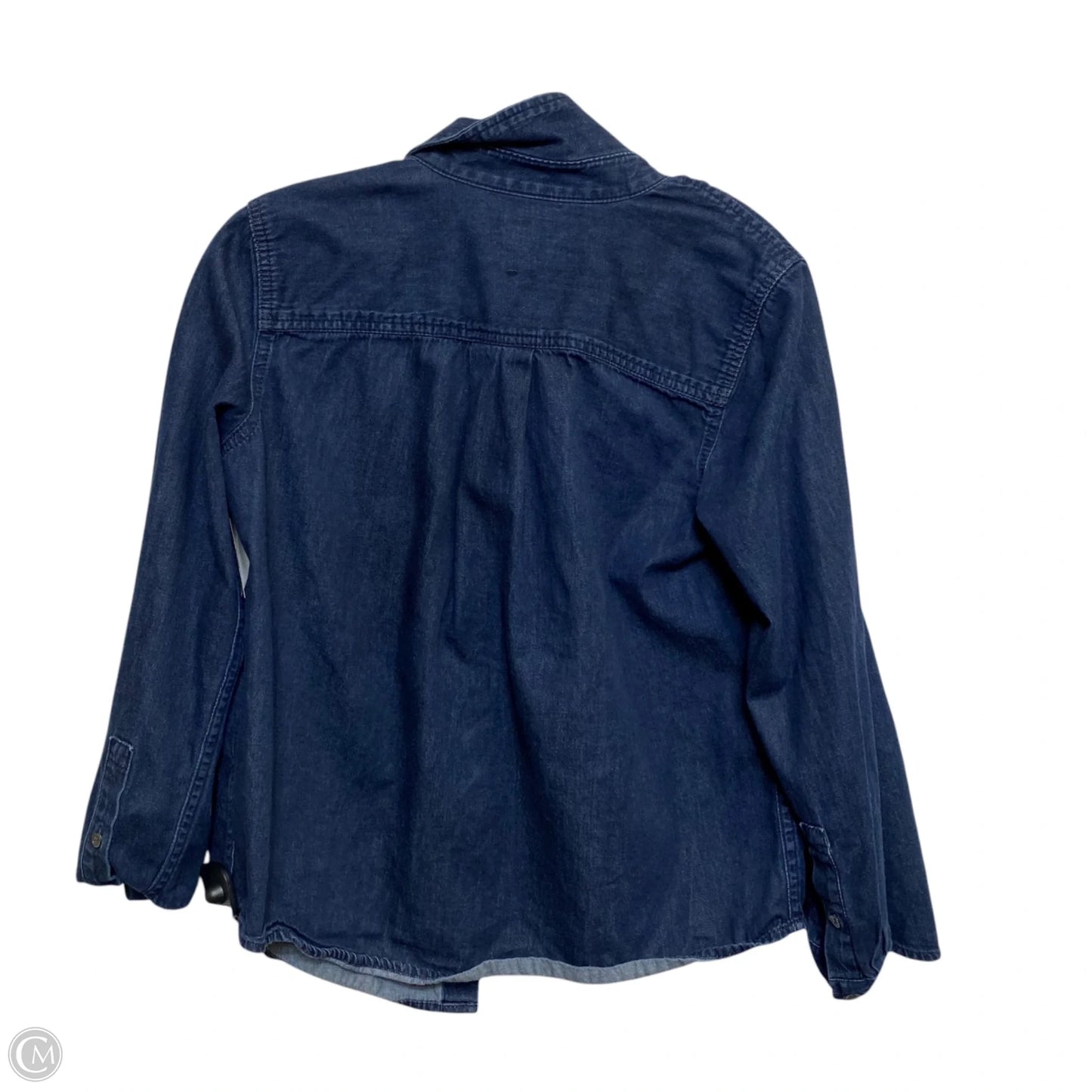 Top Long Sleeve By Banana Republic In Blue Denim, Size: Xs