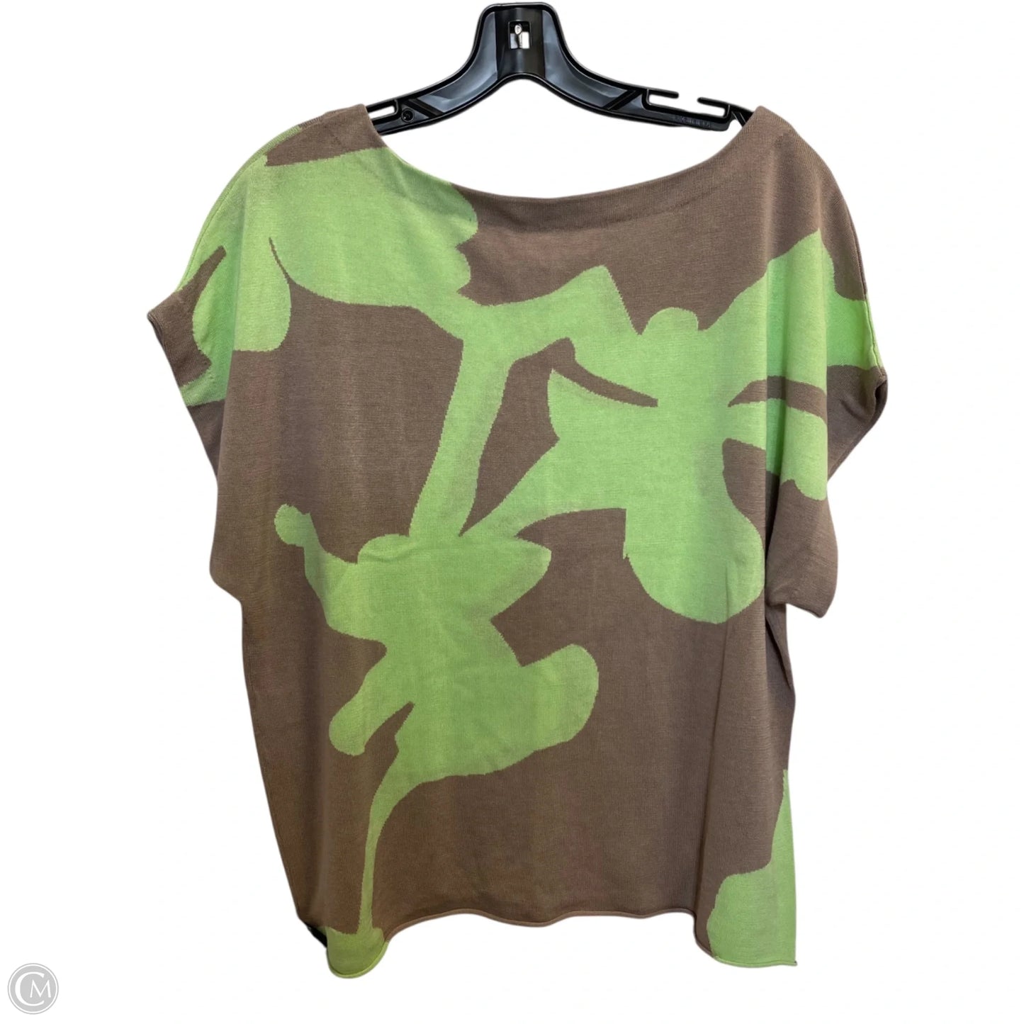 Top Short Sleeve Designer By Diane Von Furstenberg In Brown & Green, Size: S