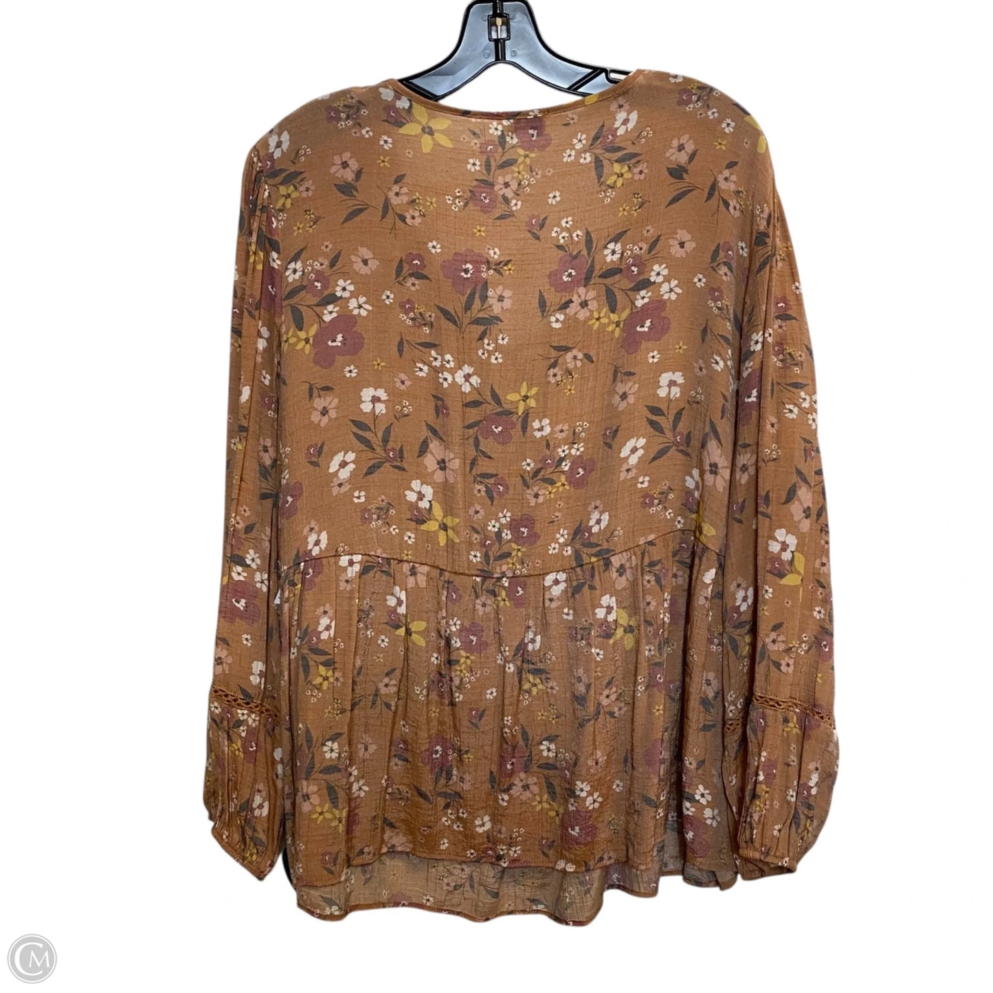 Top Longsleeve By Wonderly In Orange, Size: 1x