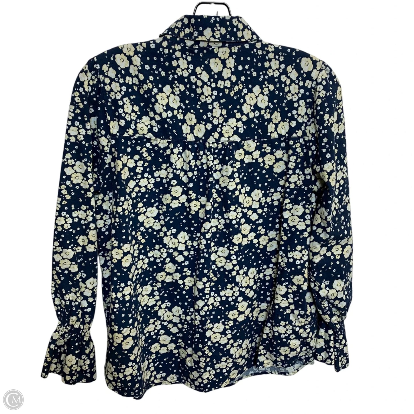 Top Long Sleeve By Lc Lauren Conrad In Blue & Cream, Size: Xs