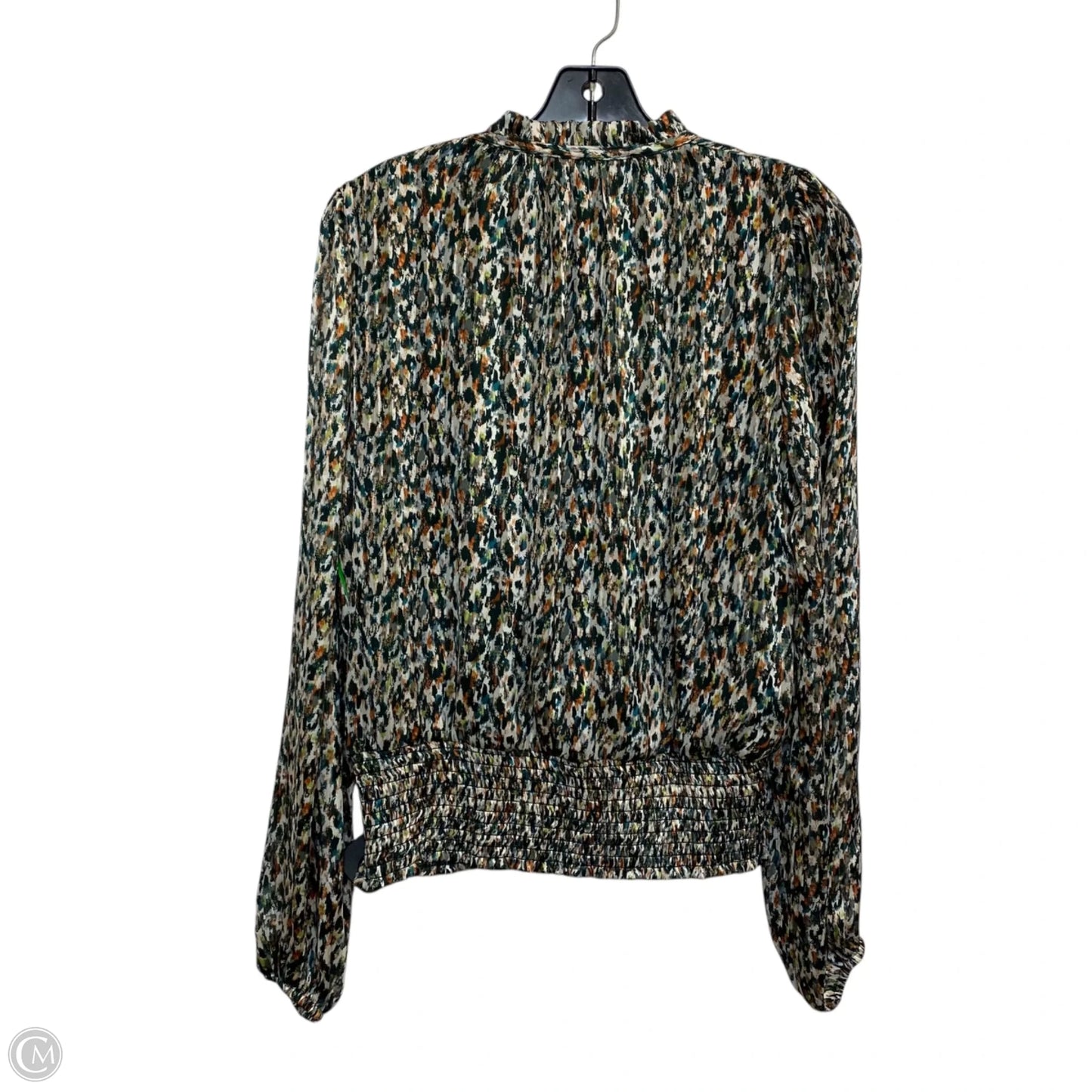 Blouse Long Sleeve By Tamara H In Green & Orange, Size: M