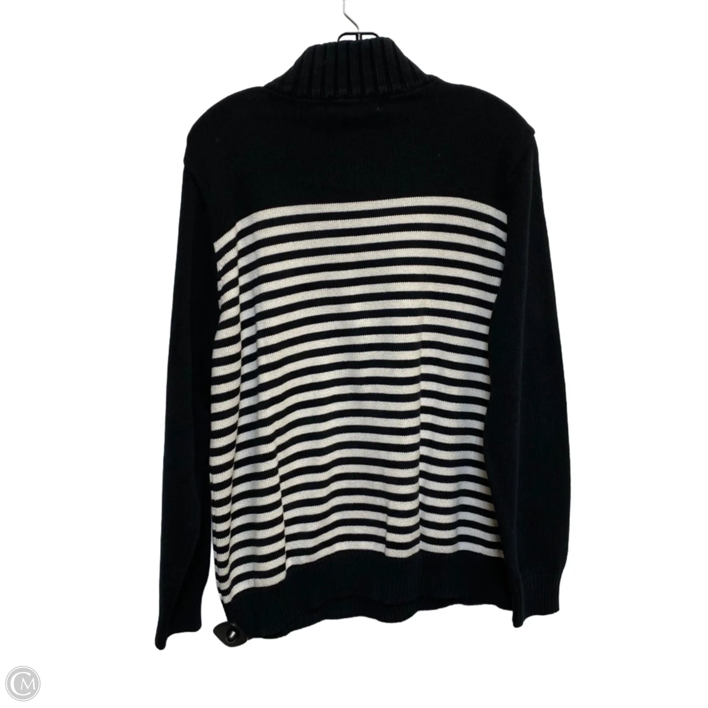 Sweater By Karen Scott In Black & White, Size: Xl