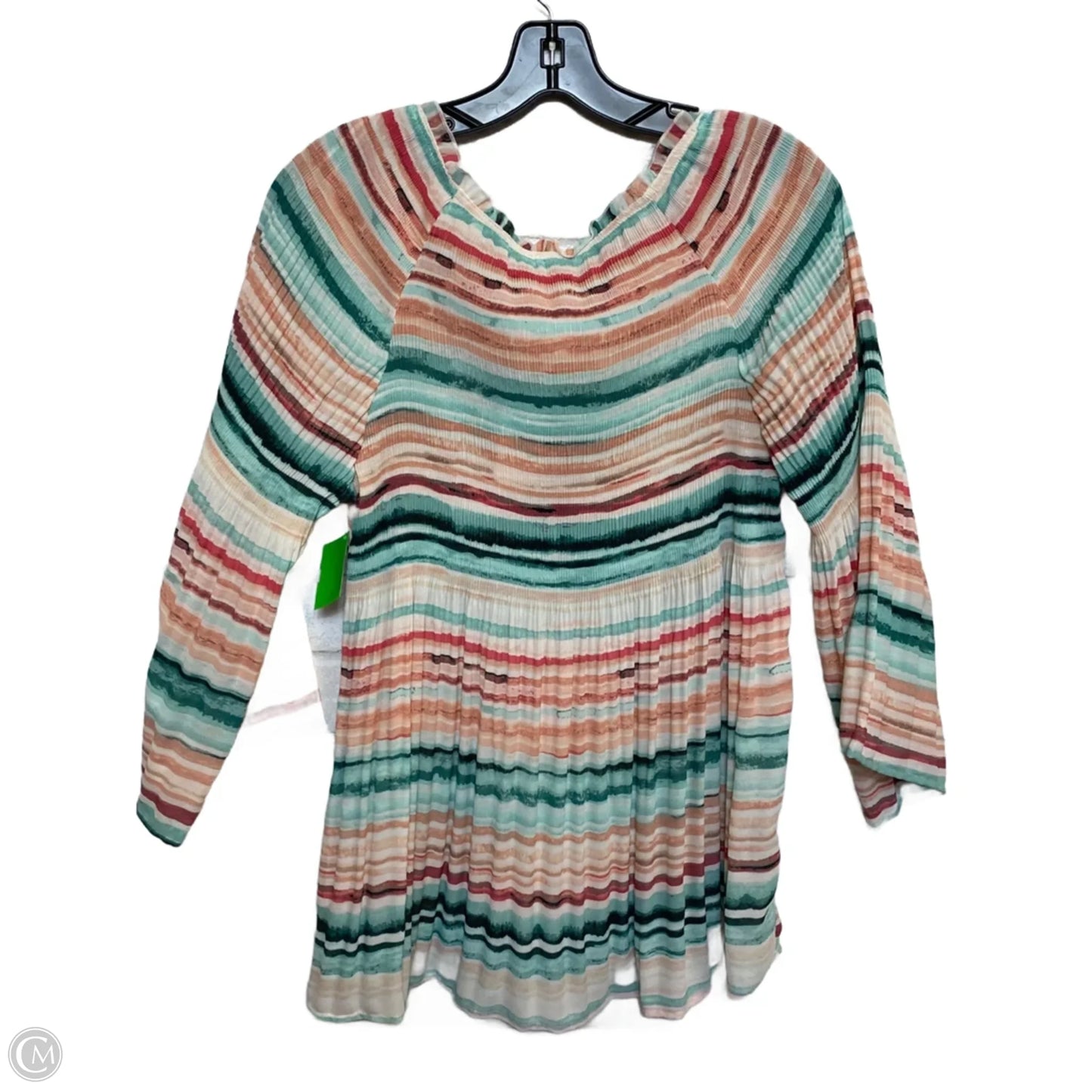 Top Long Sleeve By Spense In Green & Pink, Size: L