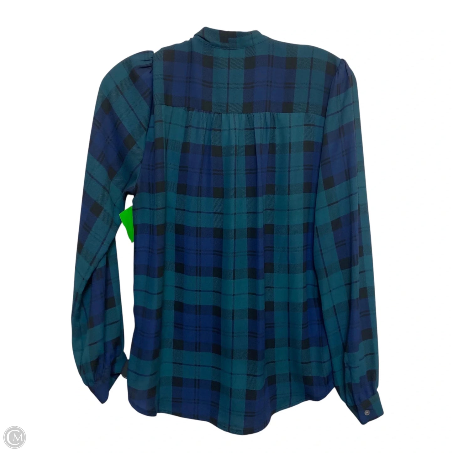 Blouse Long Sleeve By J. Crew In Blue & Green, Size: S