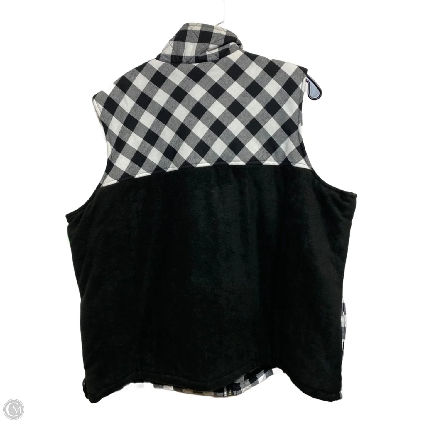 Vest Puffer & Quilted By Jane Ashley In Black & White, Size: 2x