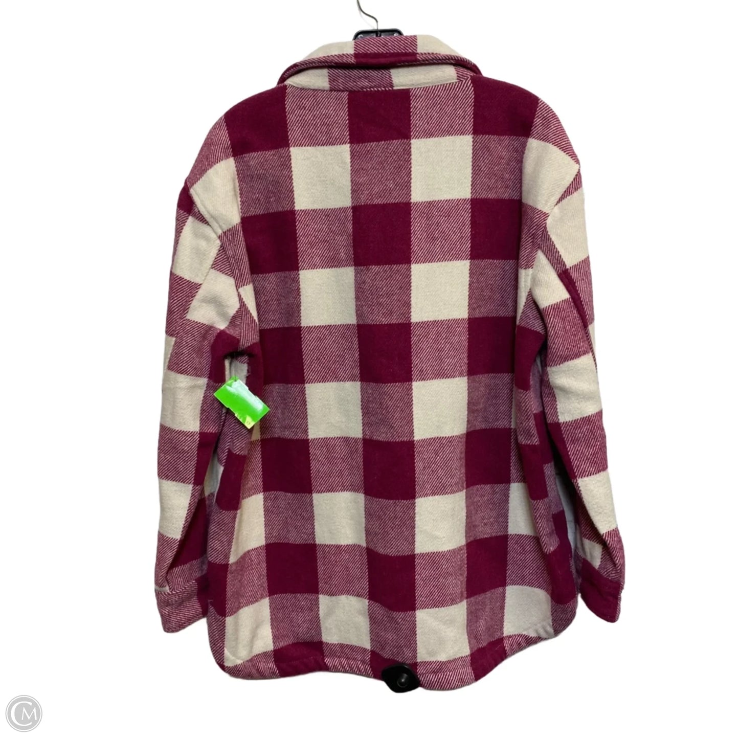 Jacket Shirt By Clothes Mentor In Pink & White, Size: S