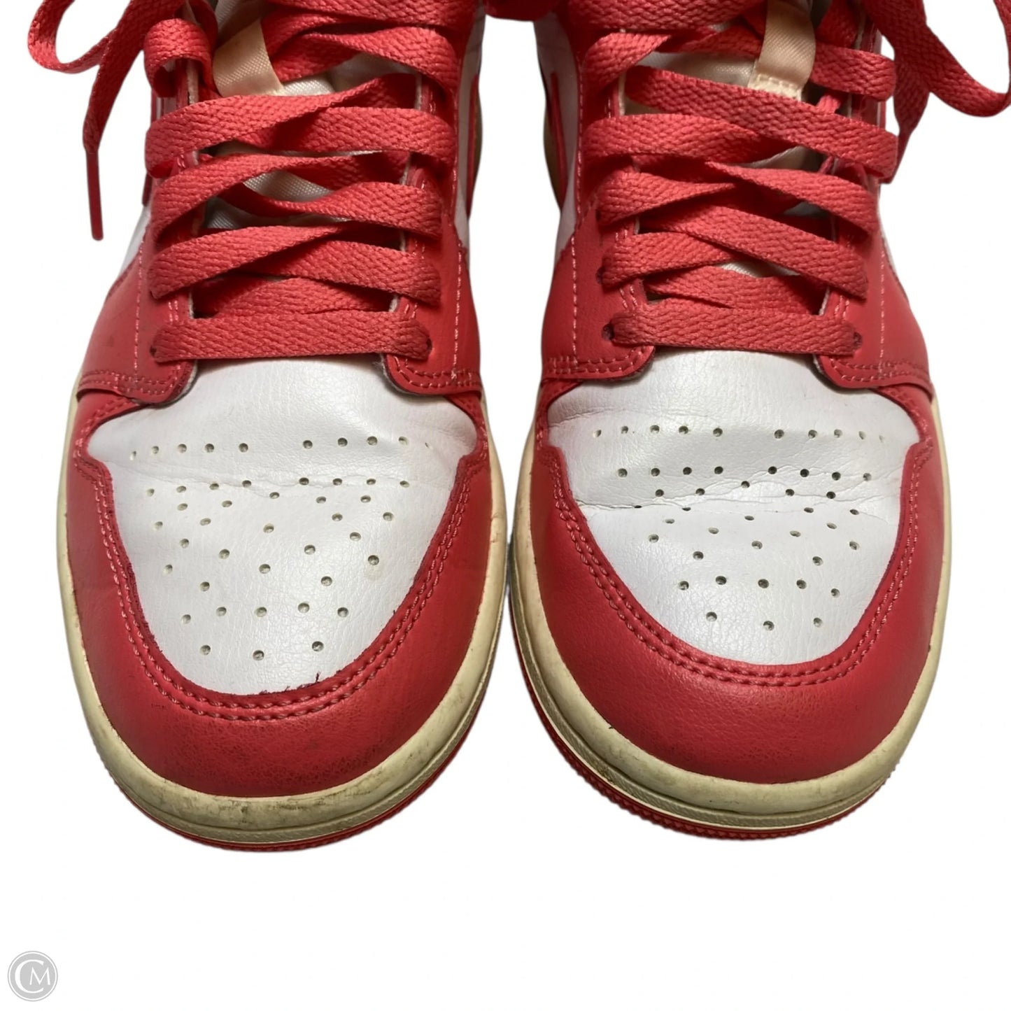 Shoes Luxury Designer By Jordan In Pink & White, Size: 7.5