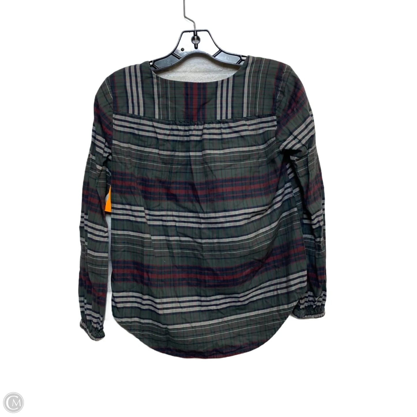 Top Long Sleeve By Madewell In Blue & Green, Size: Xxs