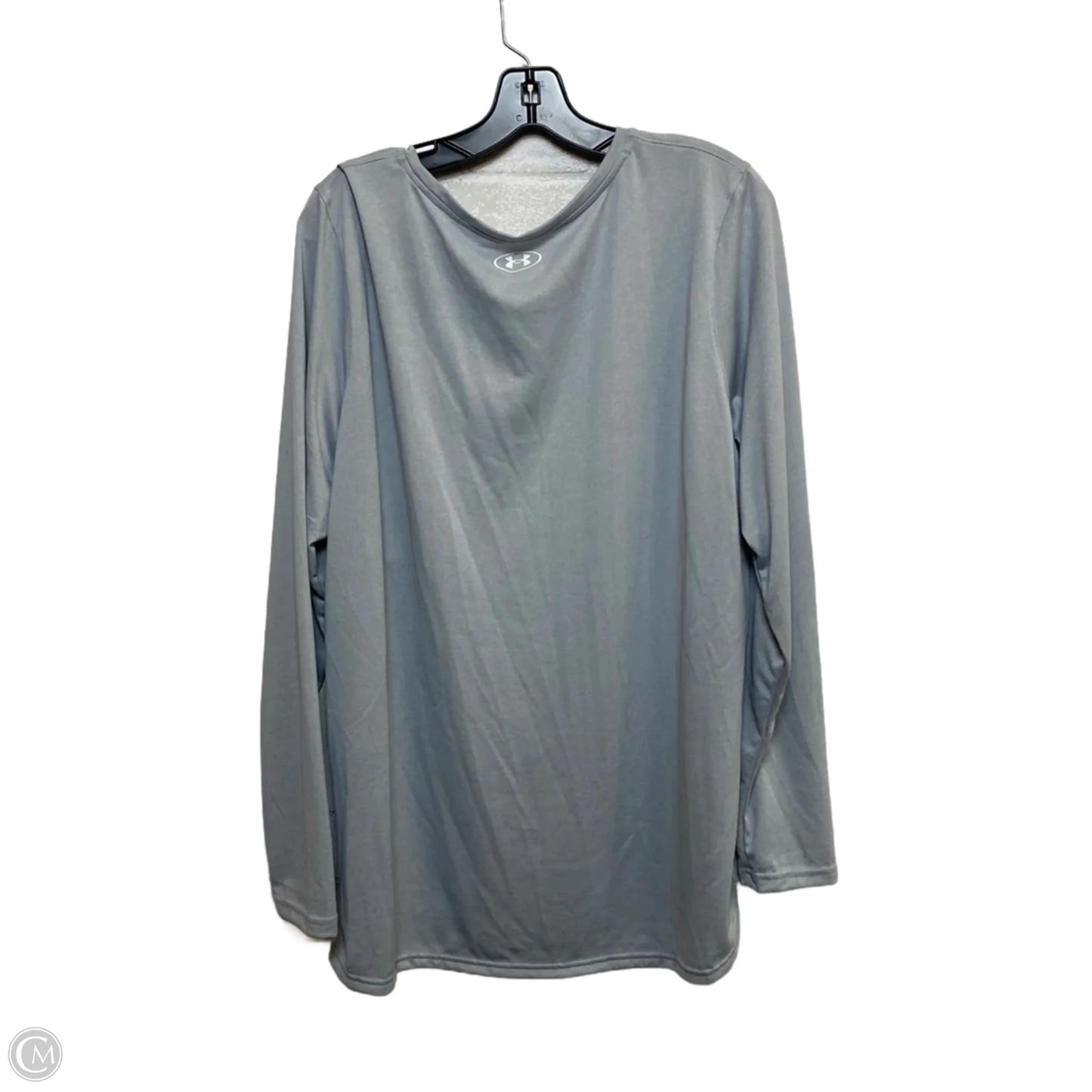 Athletic Top Long Sleeve Crewneck By Under Armour In Grey, Size: 2x