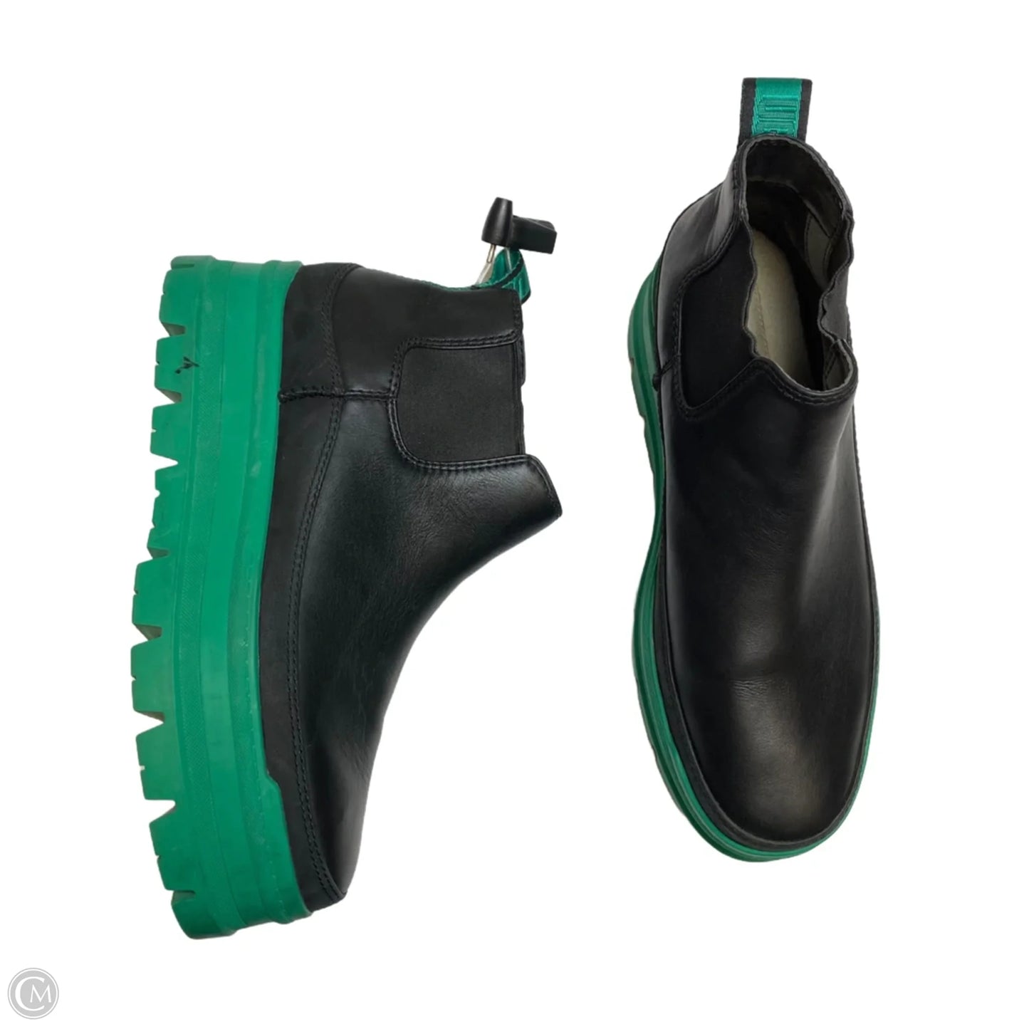 Boots Designer By Ugg In Black & Green, Size: 9.5