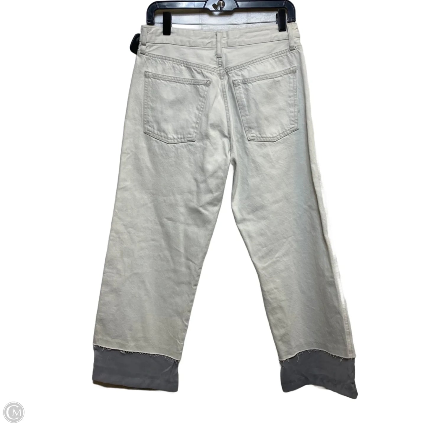 Jeans Wide Leg By Zara In White Denim, Size: 6