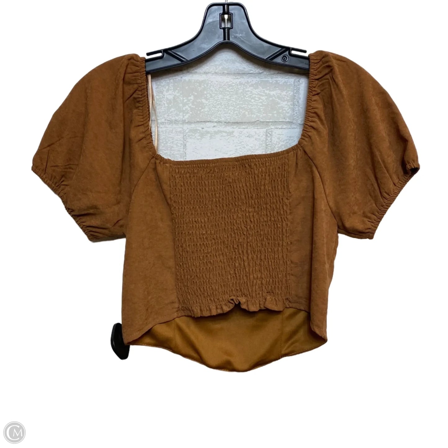 Top Short Sleeve By Kirious In Brown, Size: M