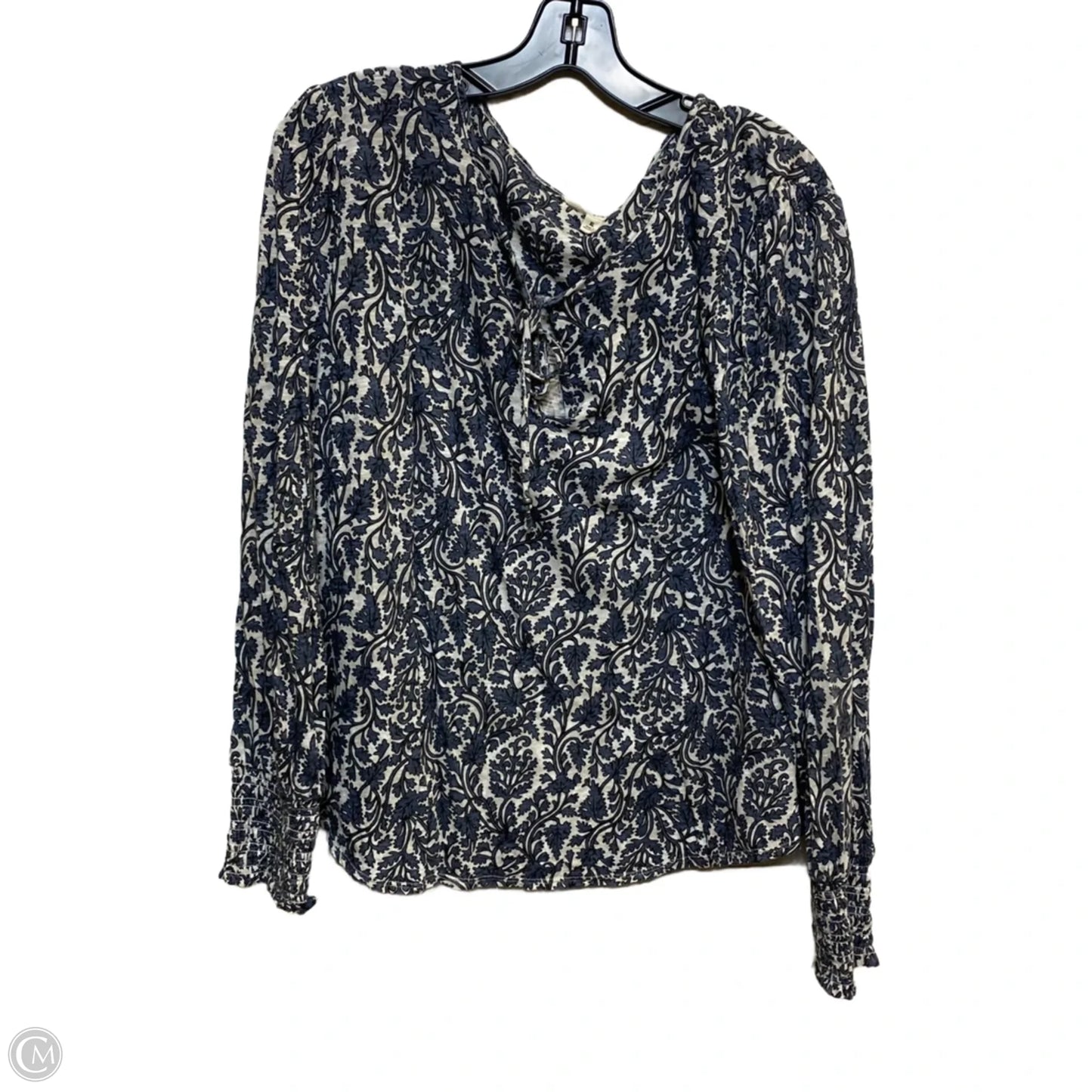 Top Long Sleeve By Lucky Brand In Cream & Grey, Size: Xl