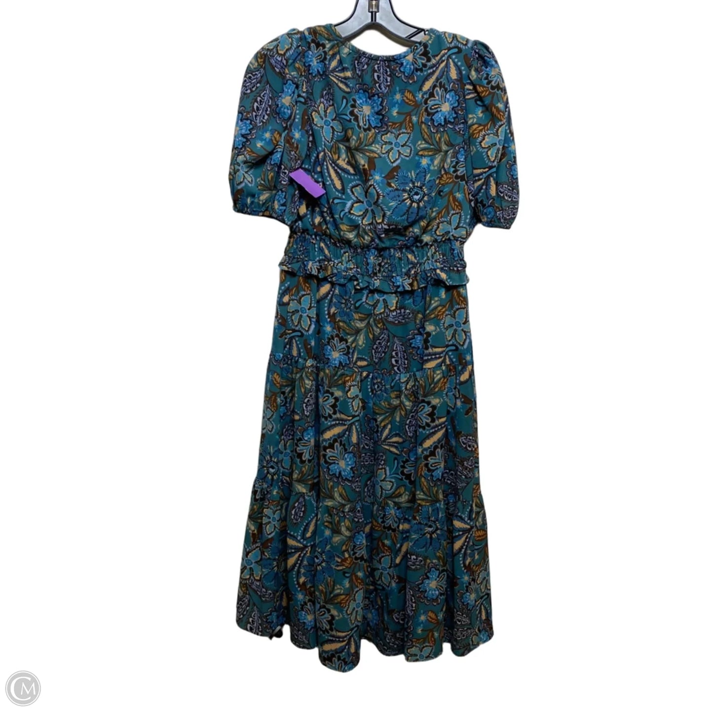 Dress Casual Midi By Vince Camuto In Brown & Green, Size: Xs
