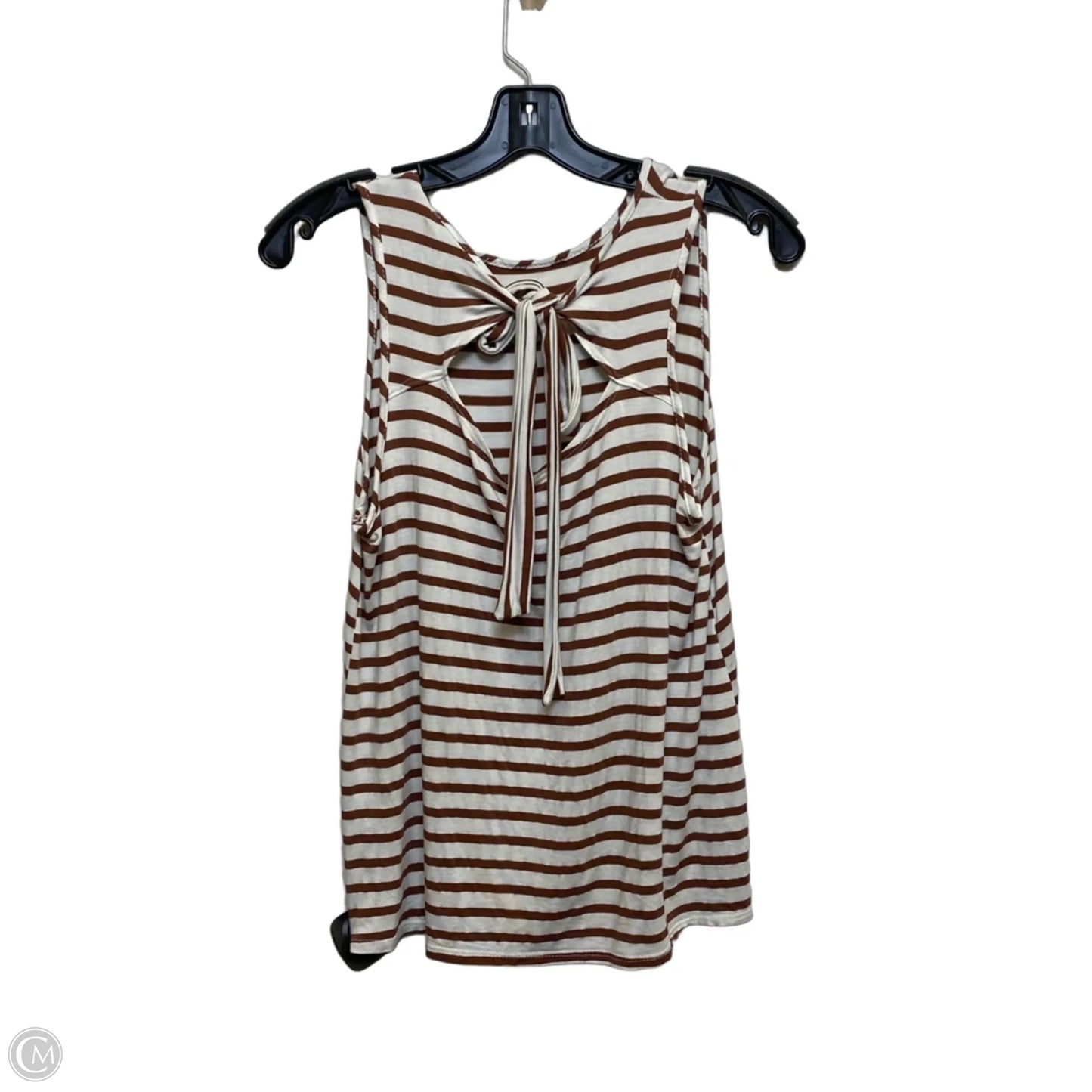 Top Sleeveless By Green Envelope In Brown & Cream, Size: S