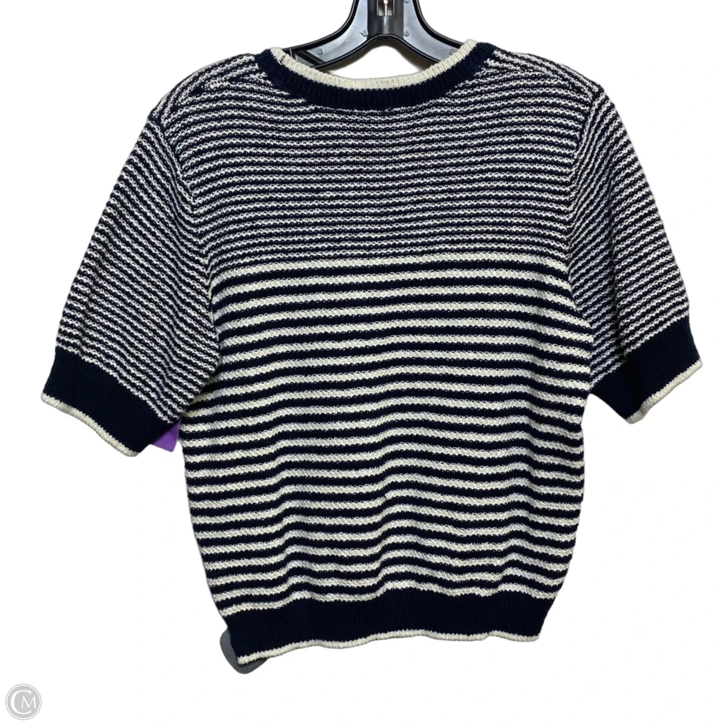 Top Short Sleeve By Joie In Blue & Cream, Size: Xl