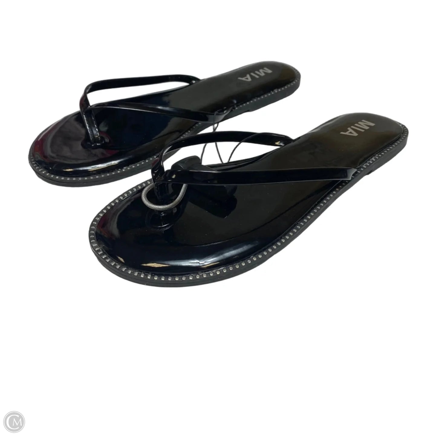 Sandals Flip Flops By Mia In Black, Size: 8