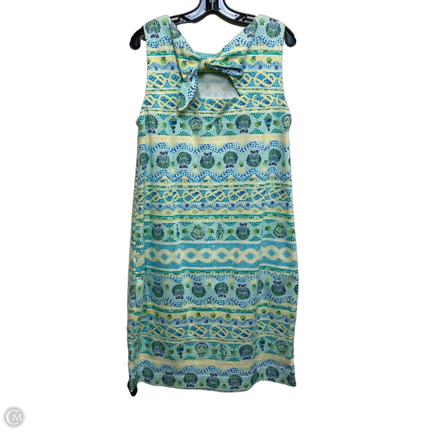 Dress Casual Midi By Talbots In Green & Yellow, Size: L