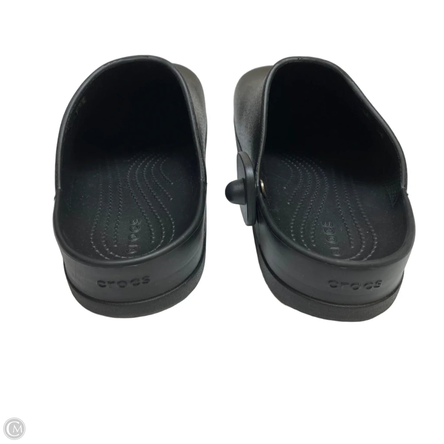 Shoes Flats By Crocs In Black, Size: 10