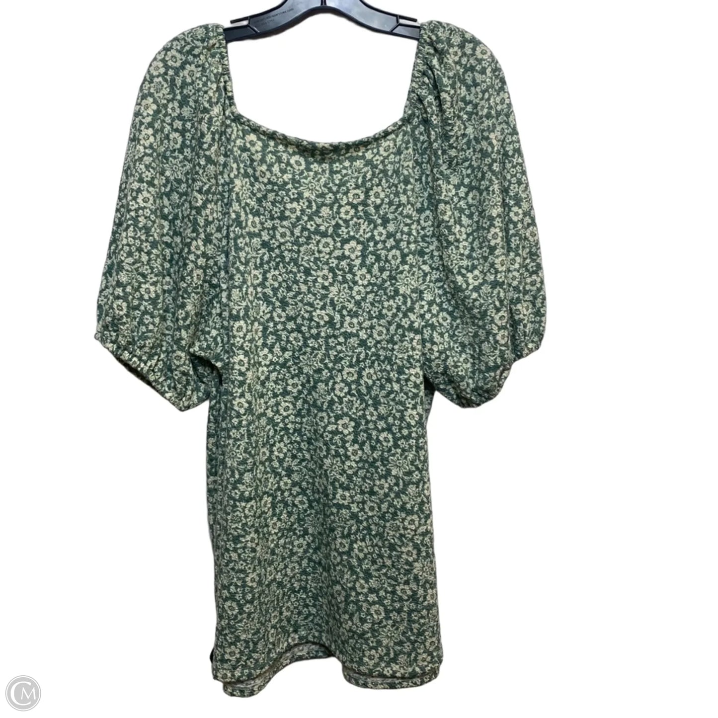 Top Short Sleeve By Cato In Cream & Green, Size: 1x