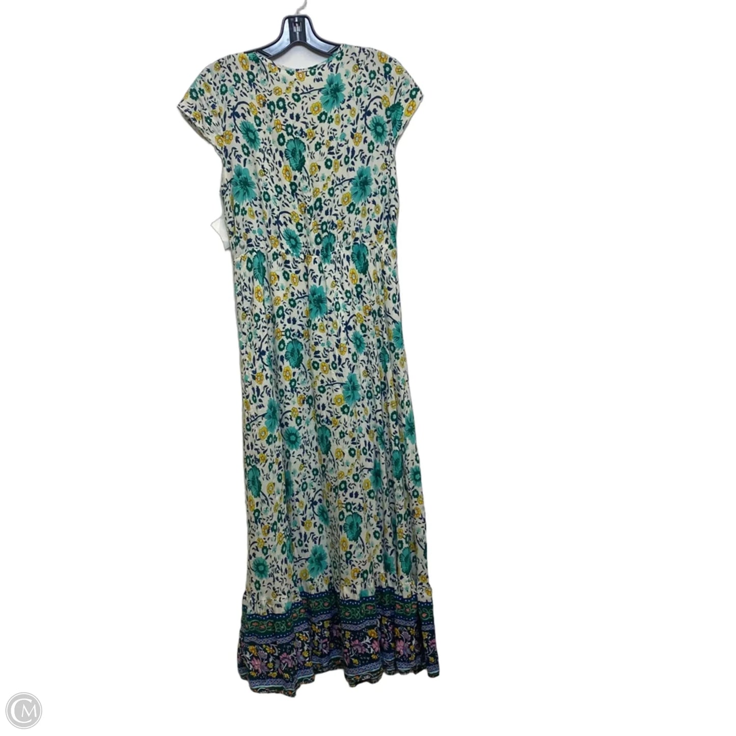 Dress Casual Maxi By Cmf In Cream & Green, Size: L