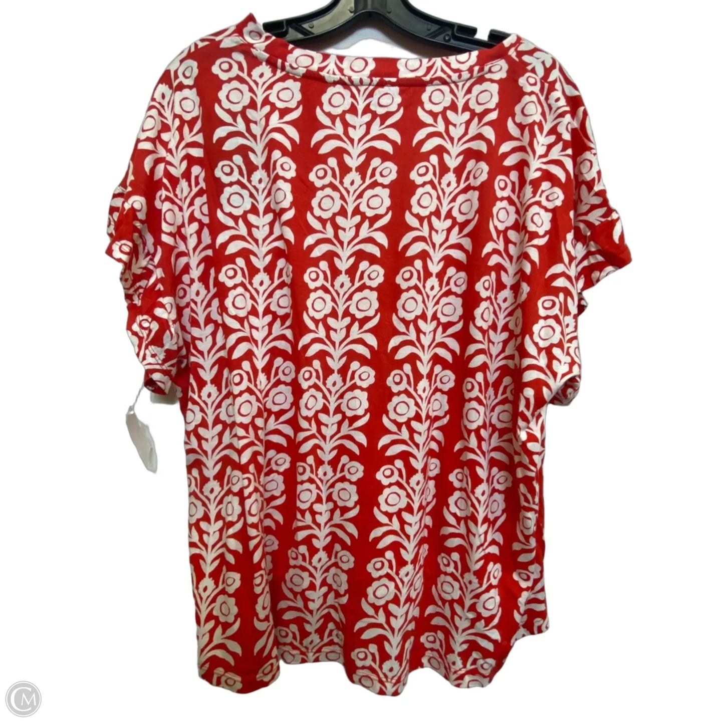 Top Short Sleeve By Crown And Ivy In Red & White, Size: Xlp