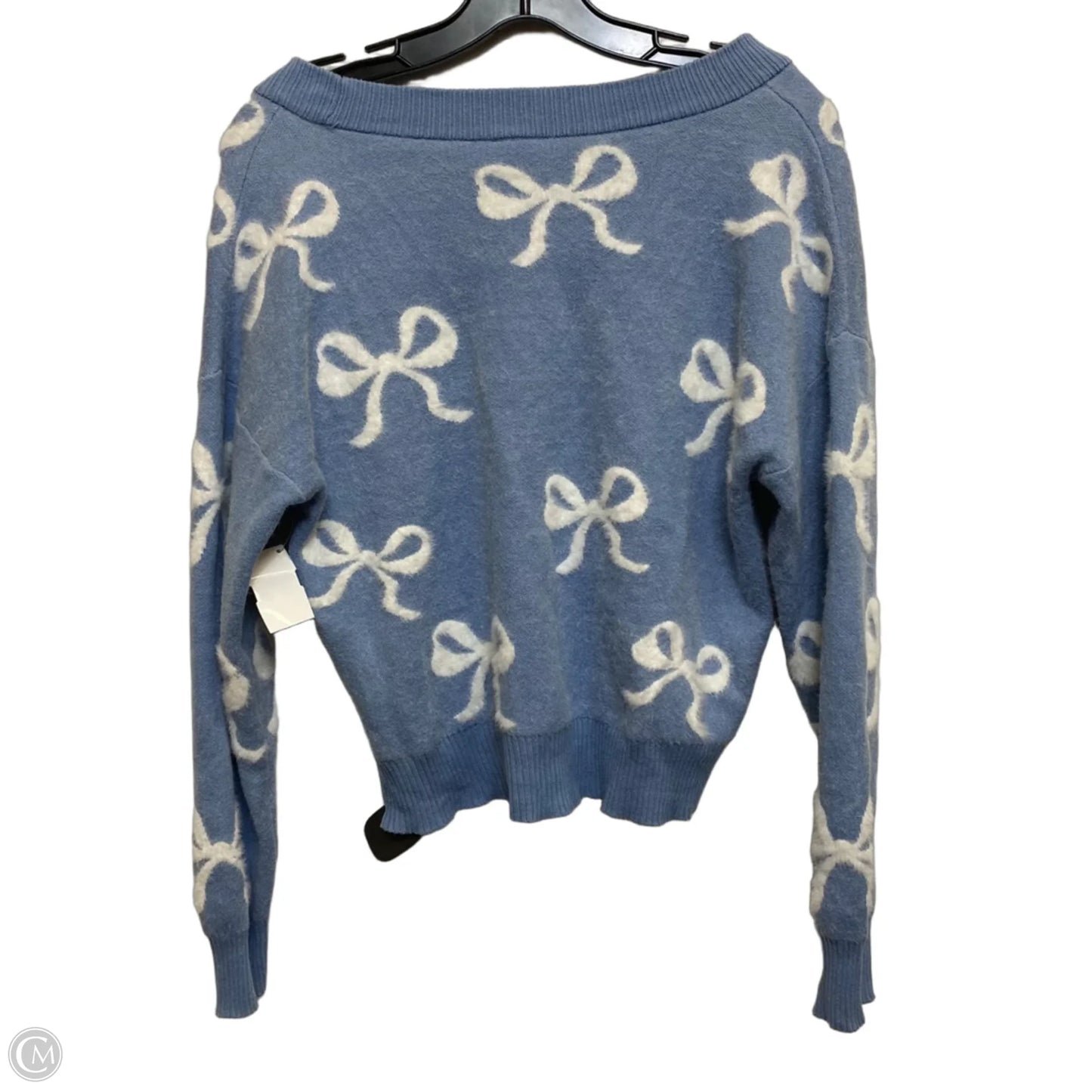 Sweater Cardigan By Cme In Blue & White, Size: M
