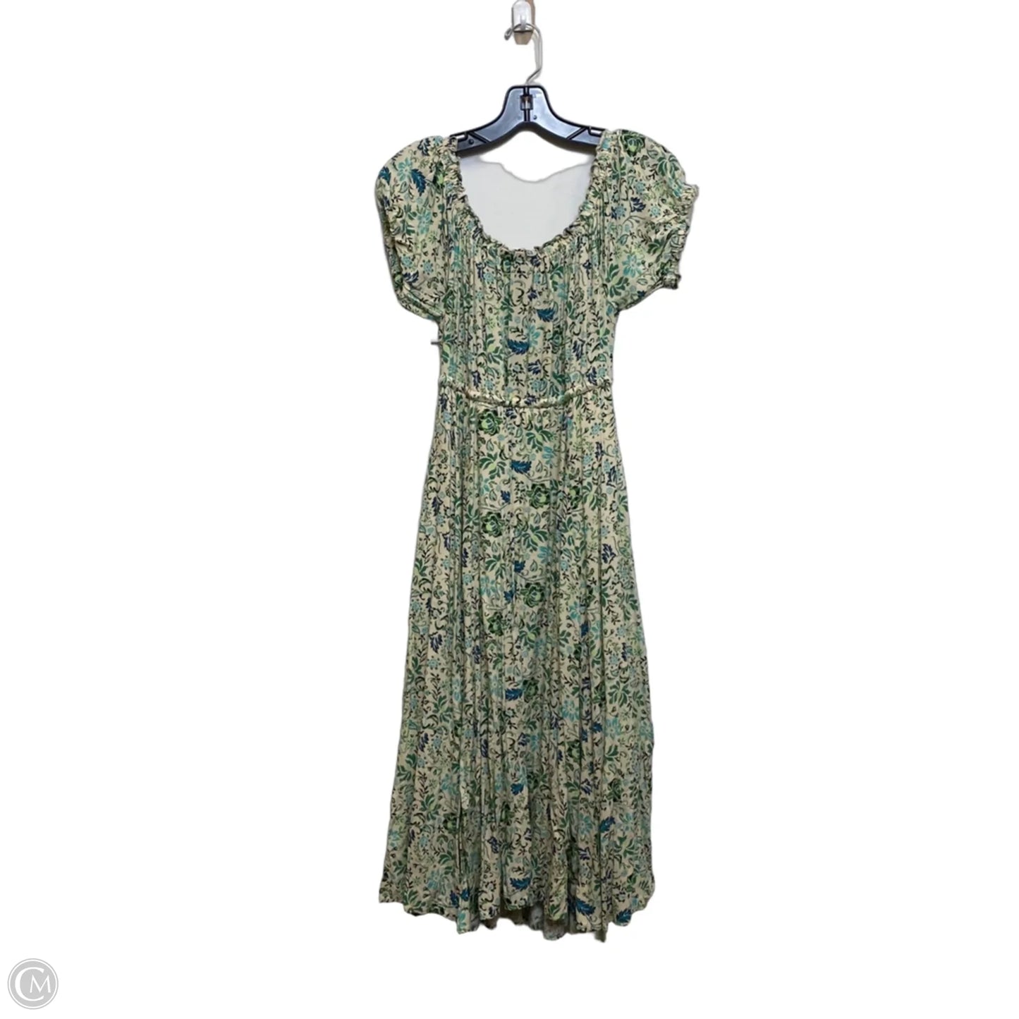 Dress Casual Midi By Torrid In Cream & Green, Size: L