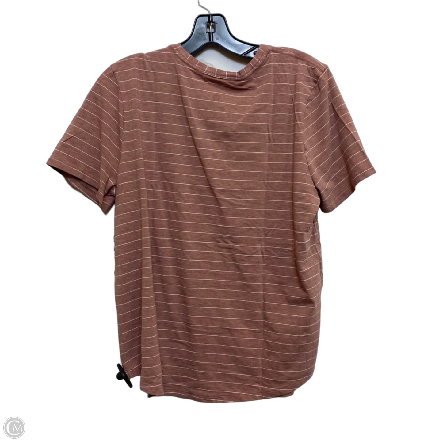 Athletic Top Short Sleeve Designer By Lululemon In Pink, Size: M