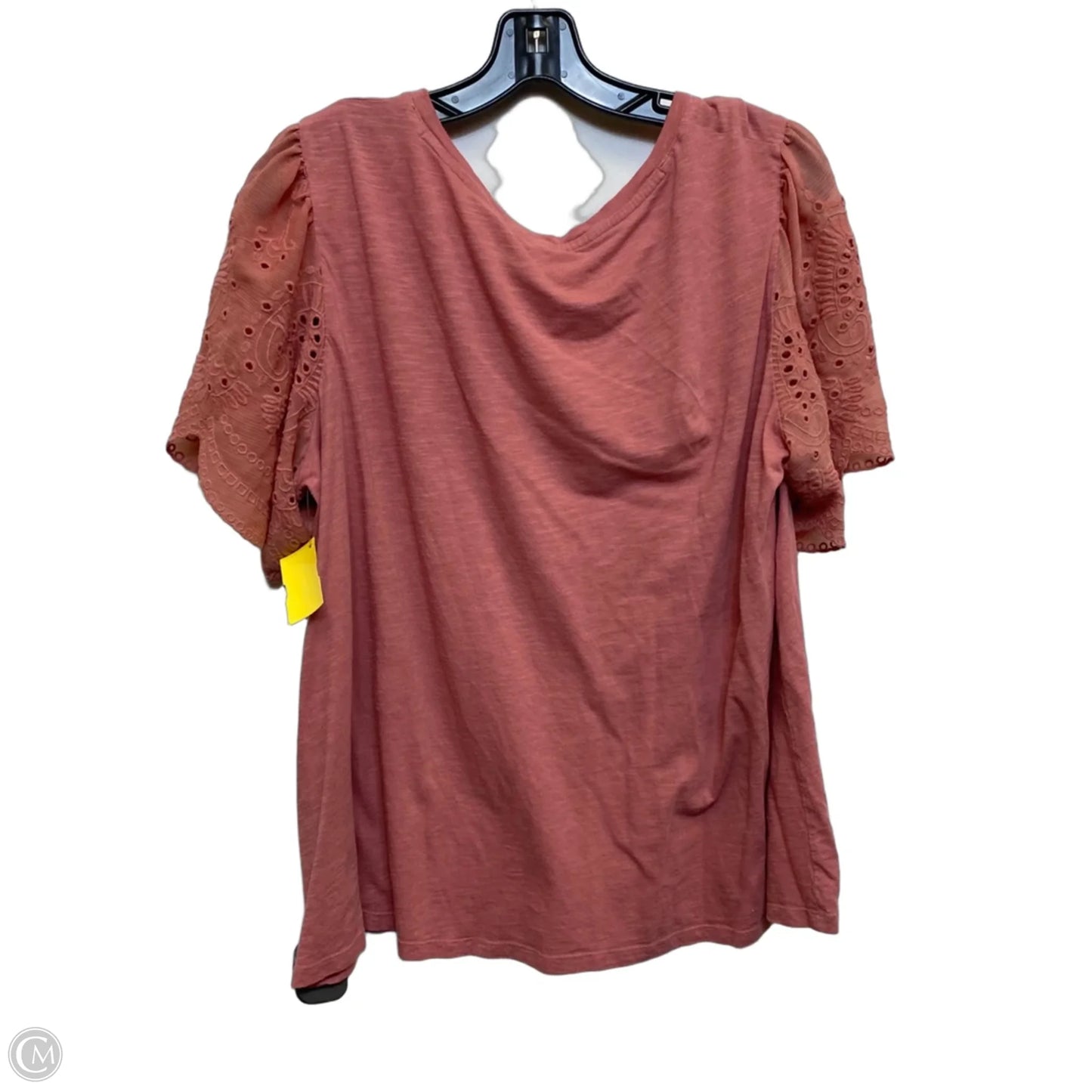 Top Short Sleeve By Cato In Pink, Size: 1x