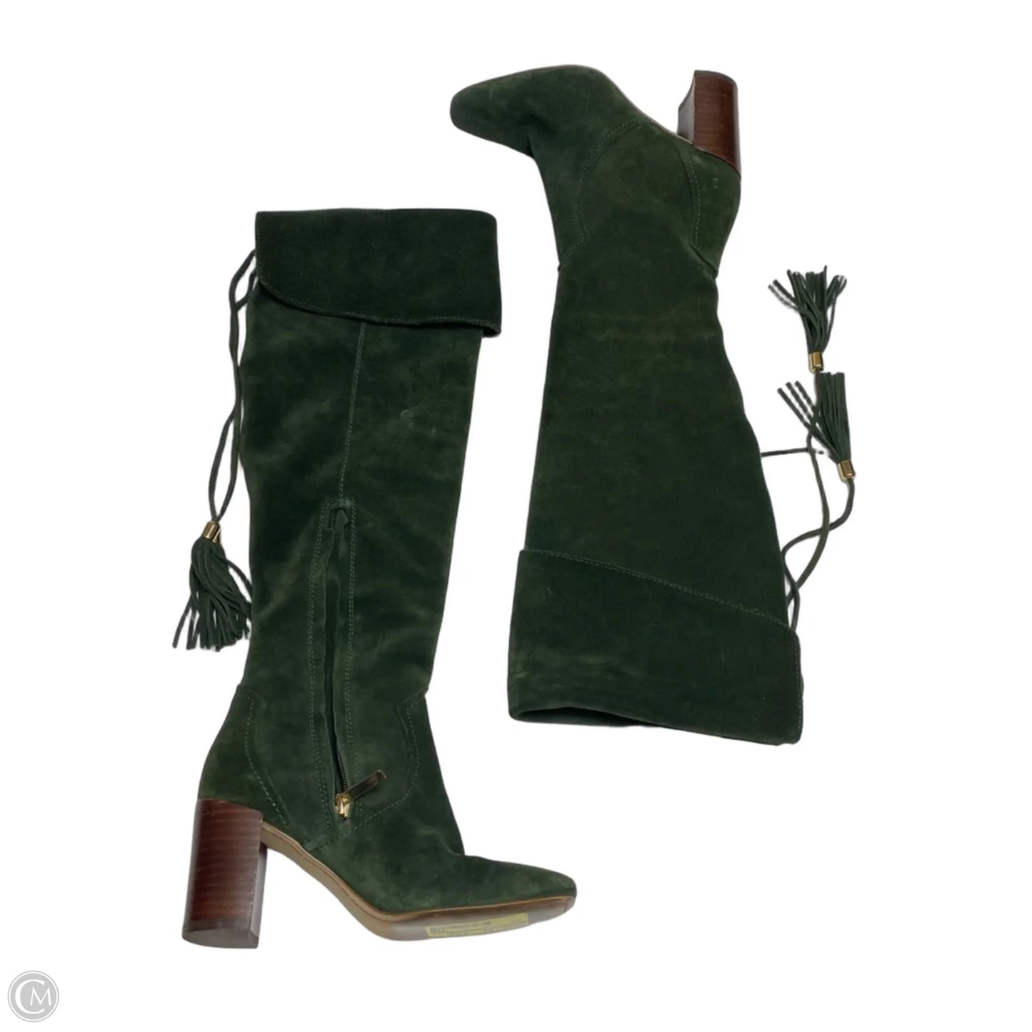 Boots Designer By Karl Lagerfeld In Green, Size: 5