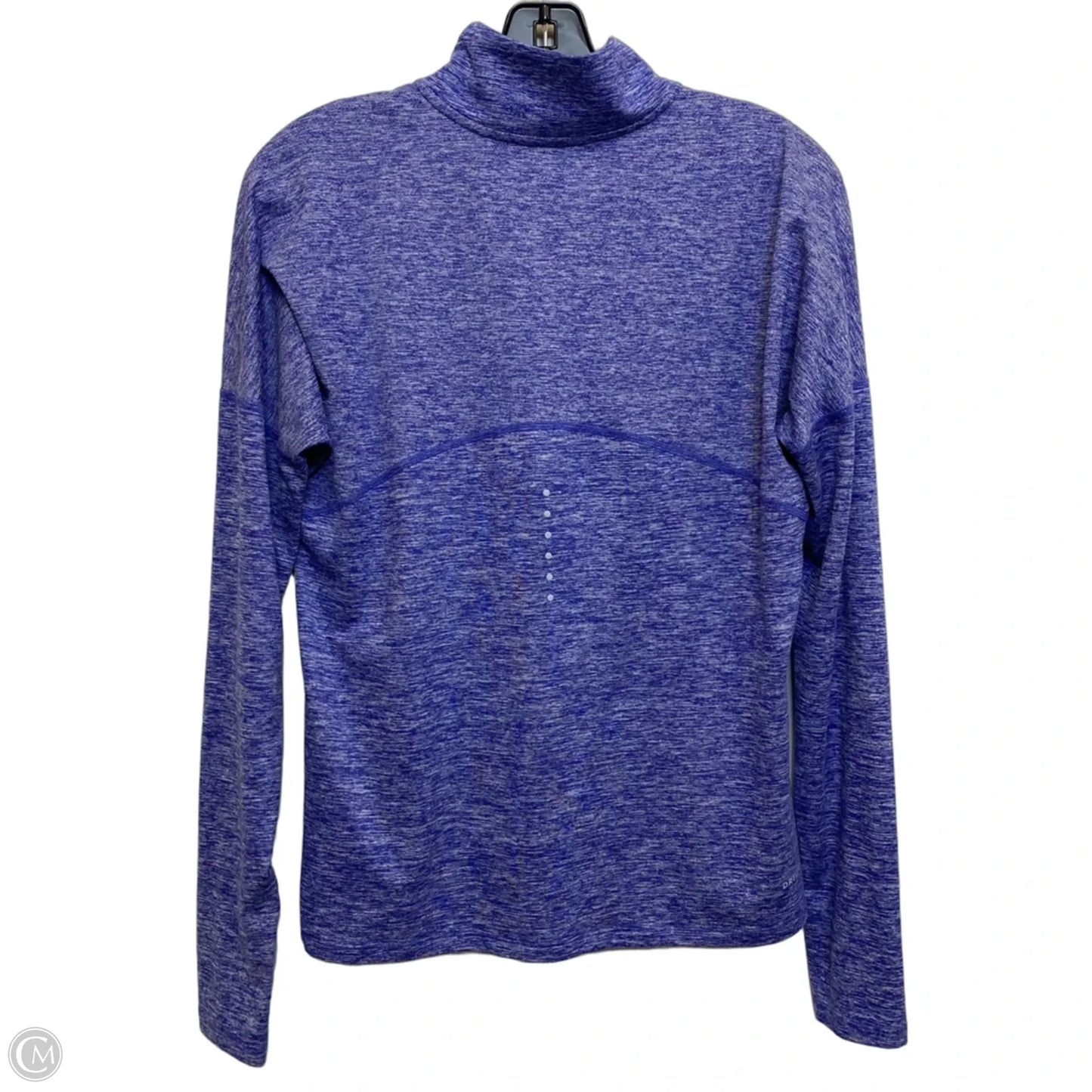 Athletic Top Long Sleeve Collar By Nike Apparel In Blue & White, Size: S